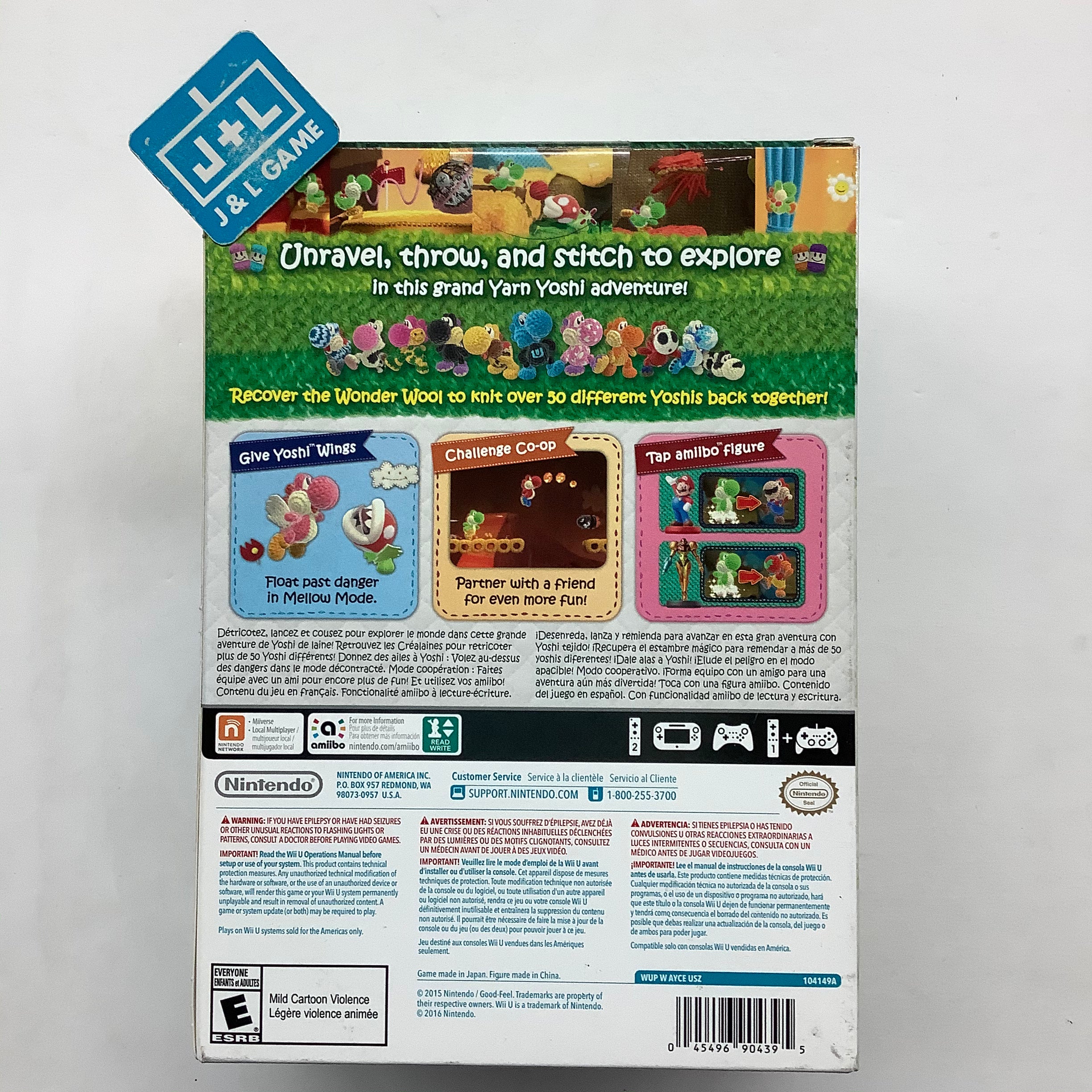 Yoshi's Woolly World + Pink Yarn Yoshi amiibo - Nintendo Wii U Video Games Nintendo   