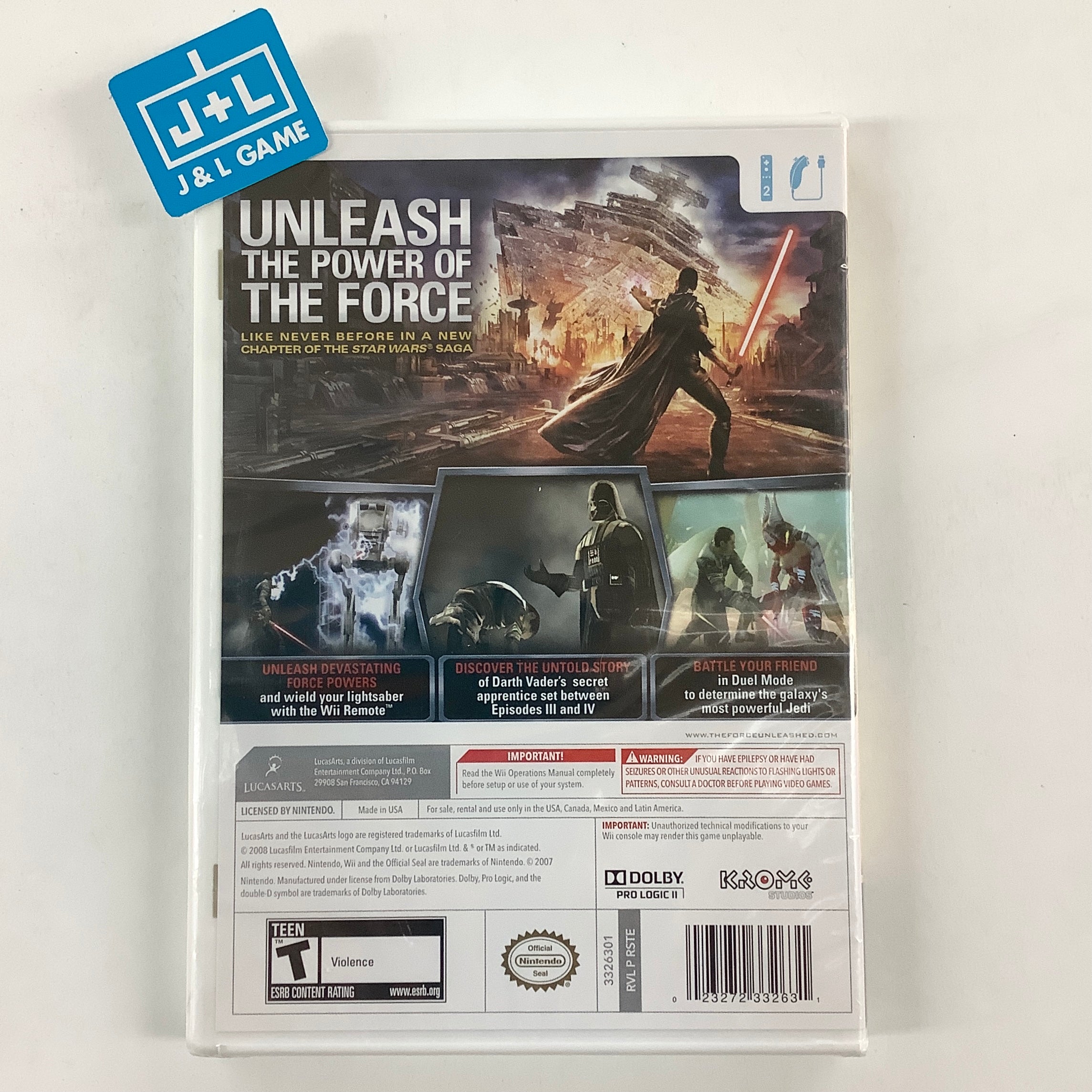 Star Wars: The Force Unleashed - Nintendo Wii Video Games LucasArts   