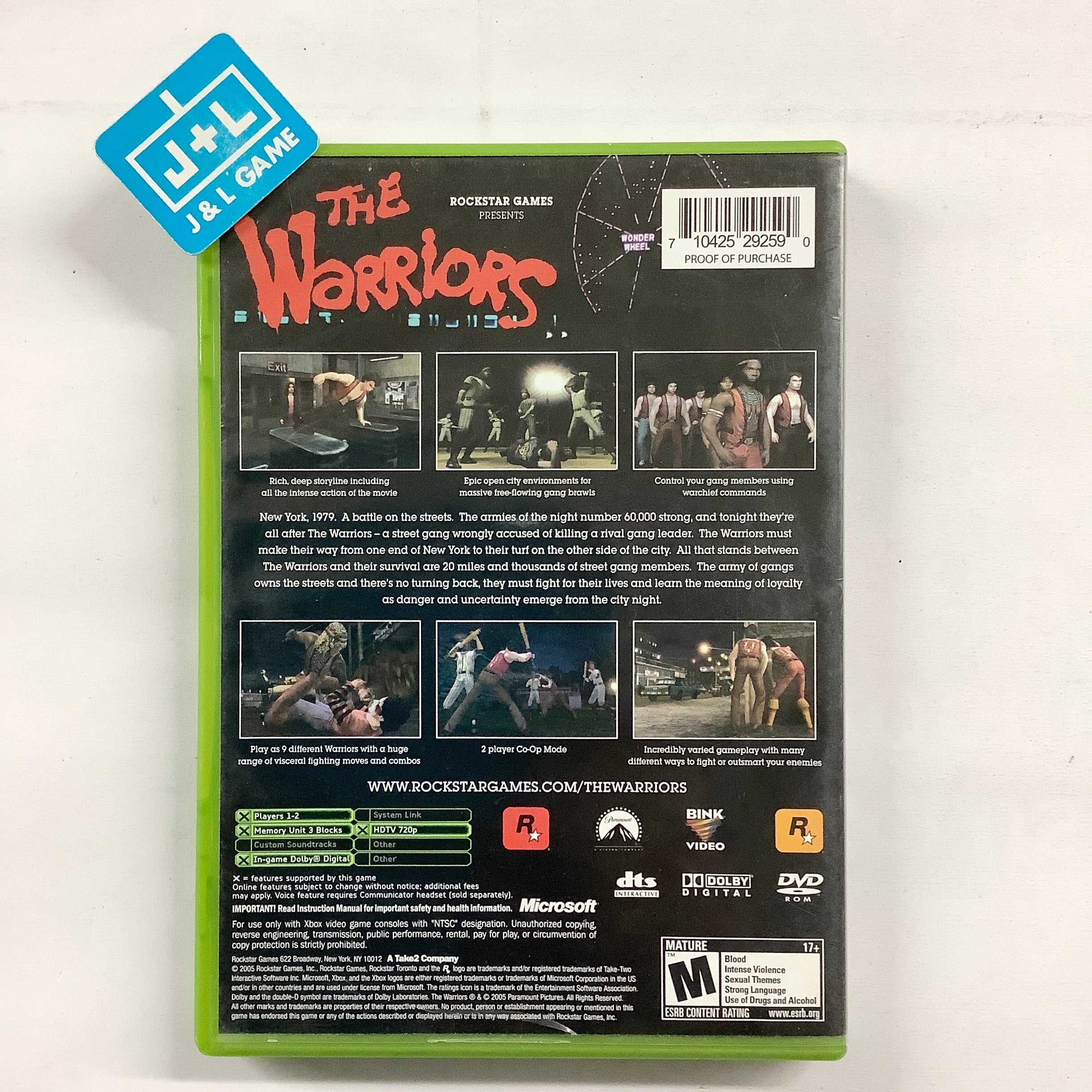 The Warriors - (XB) Xbox [Pre-Owned] Video Games Rockstar Games   