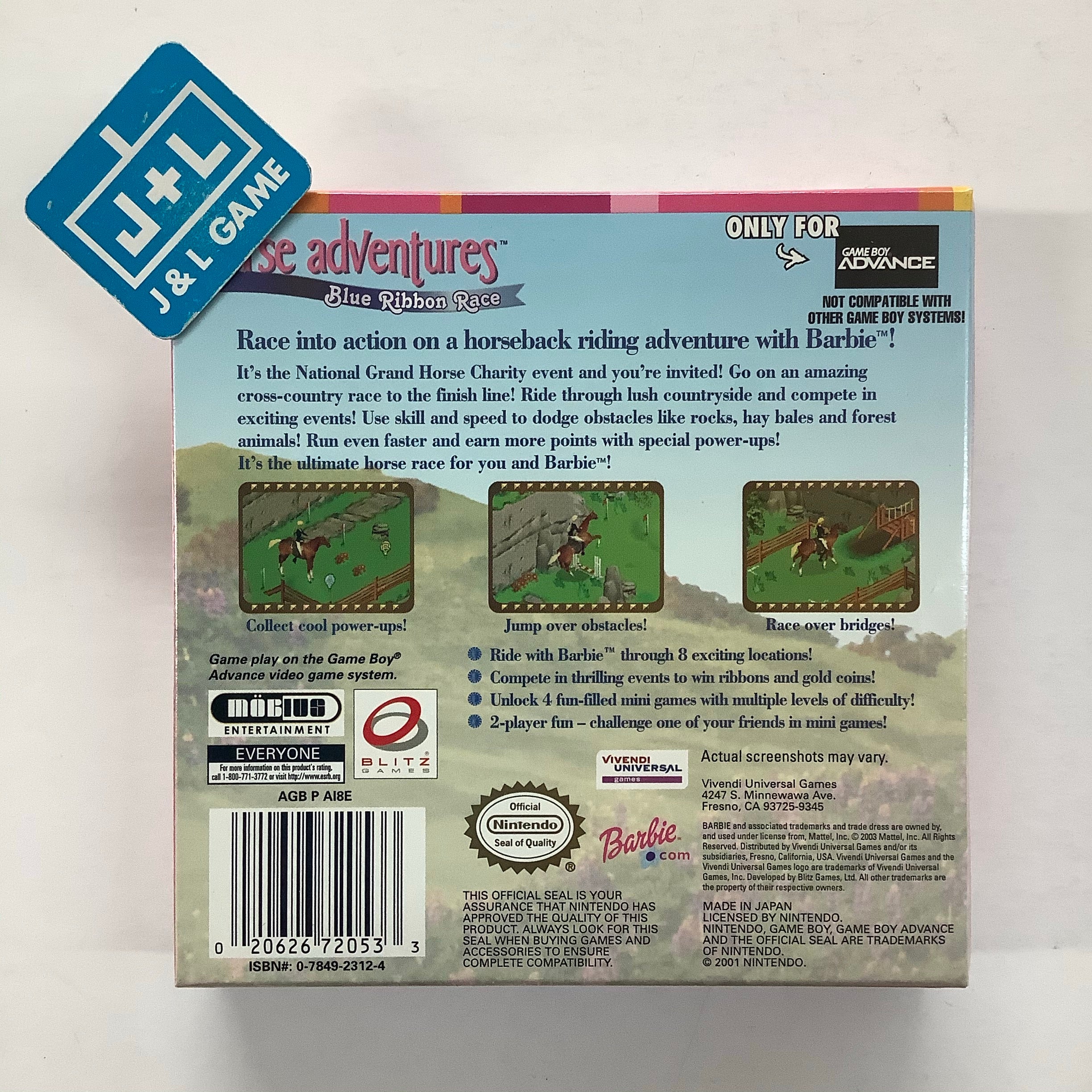 Barbie Software - Horse Adventures: Blue Ribbon Race - (GBA) Game Boy Advance Video Games VU Games   