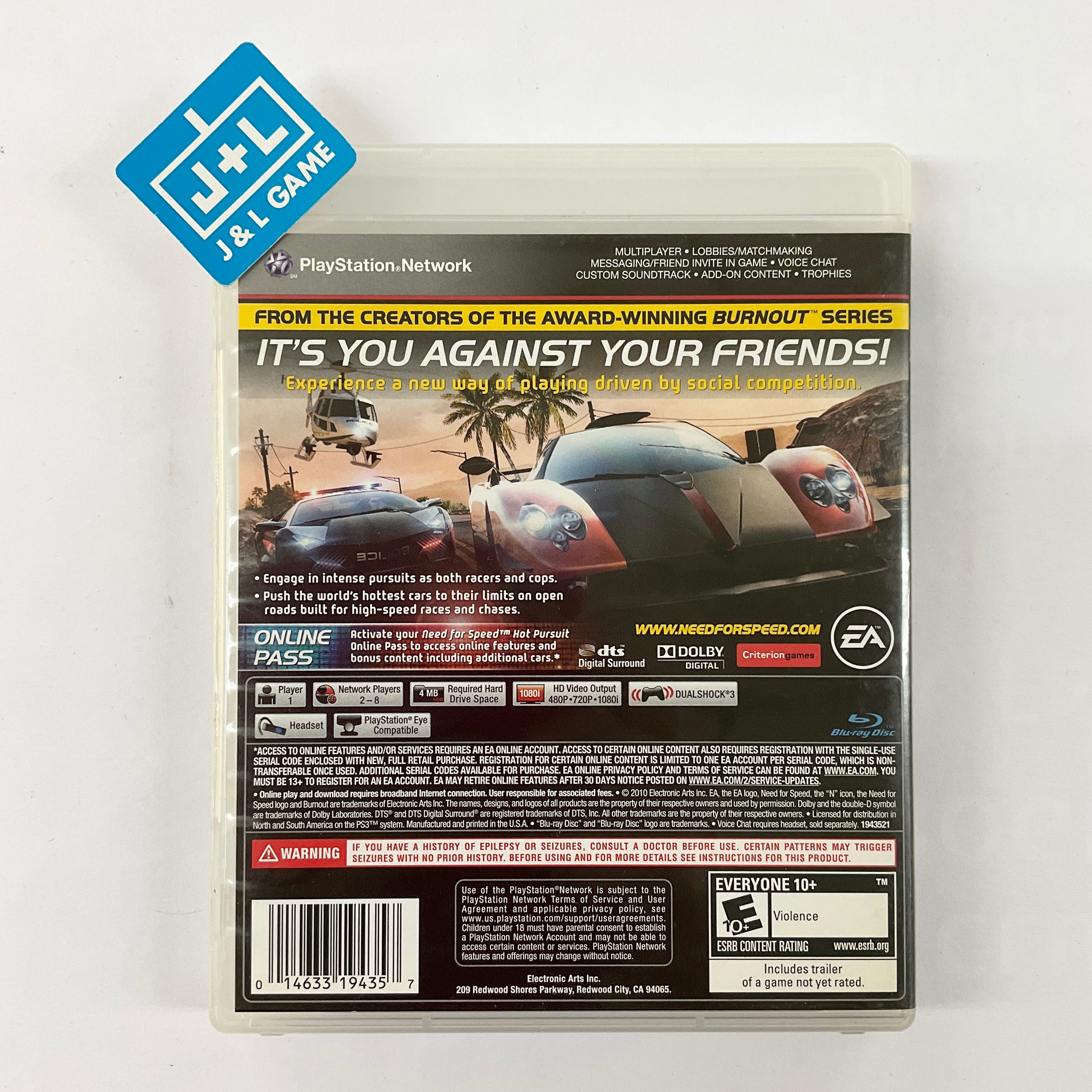 Need for Speed: Hot Pursuit - (PS3) PlayStation 3 [Pre-Owned] Video Games Electronic Arts   