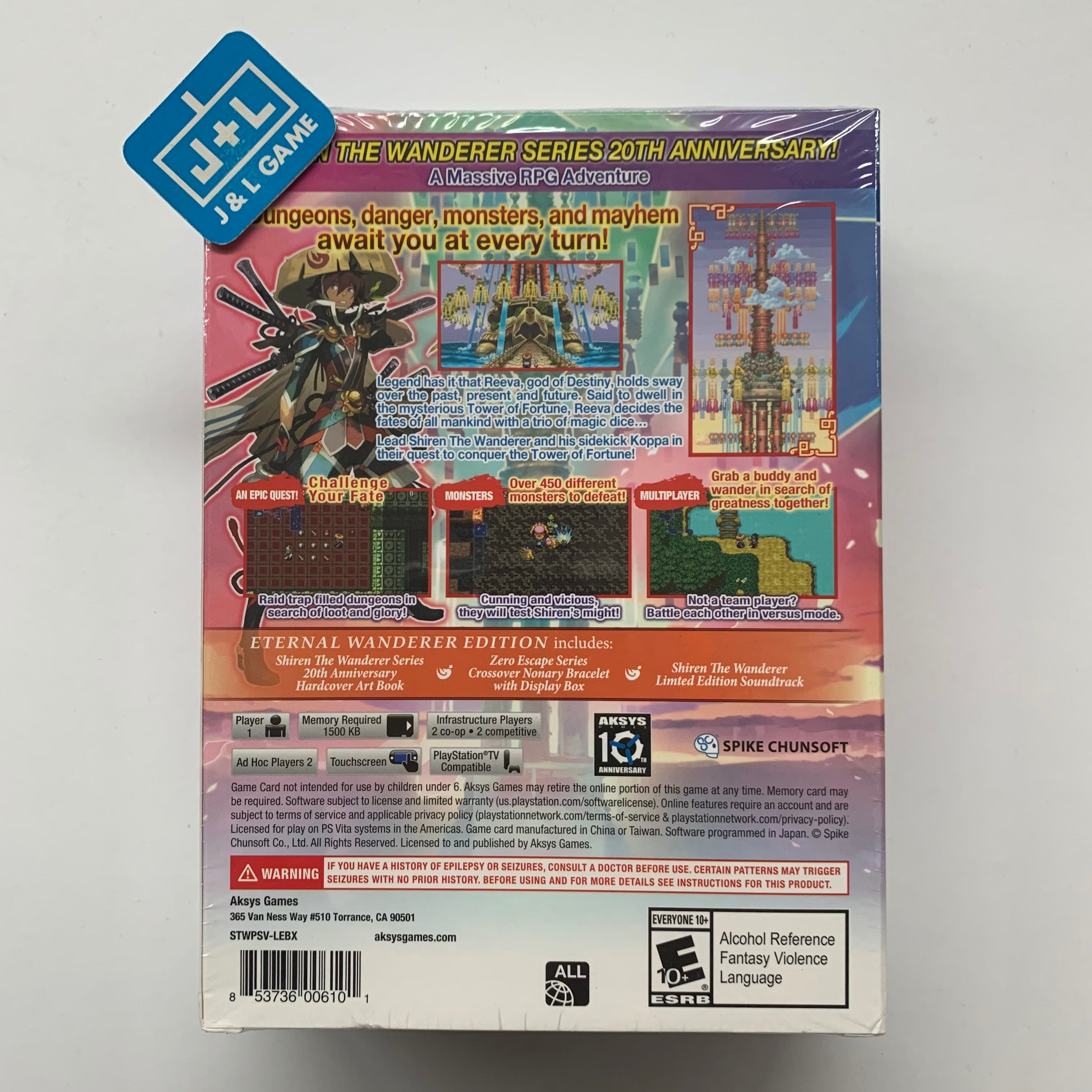 Shiren the Wanderer: The Tower of Fortune and the Dice of Fate (Eternal Wanderer Edition) - (PSV) PlayStation Vita Video Games Aksys Games   