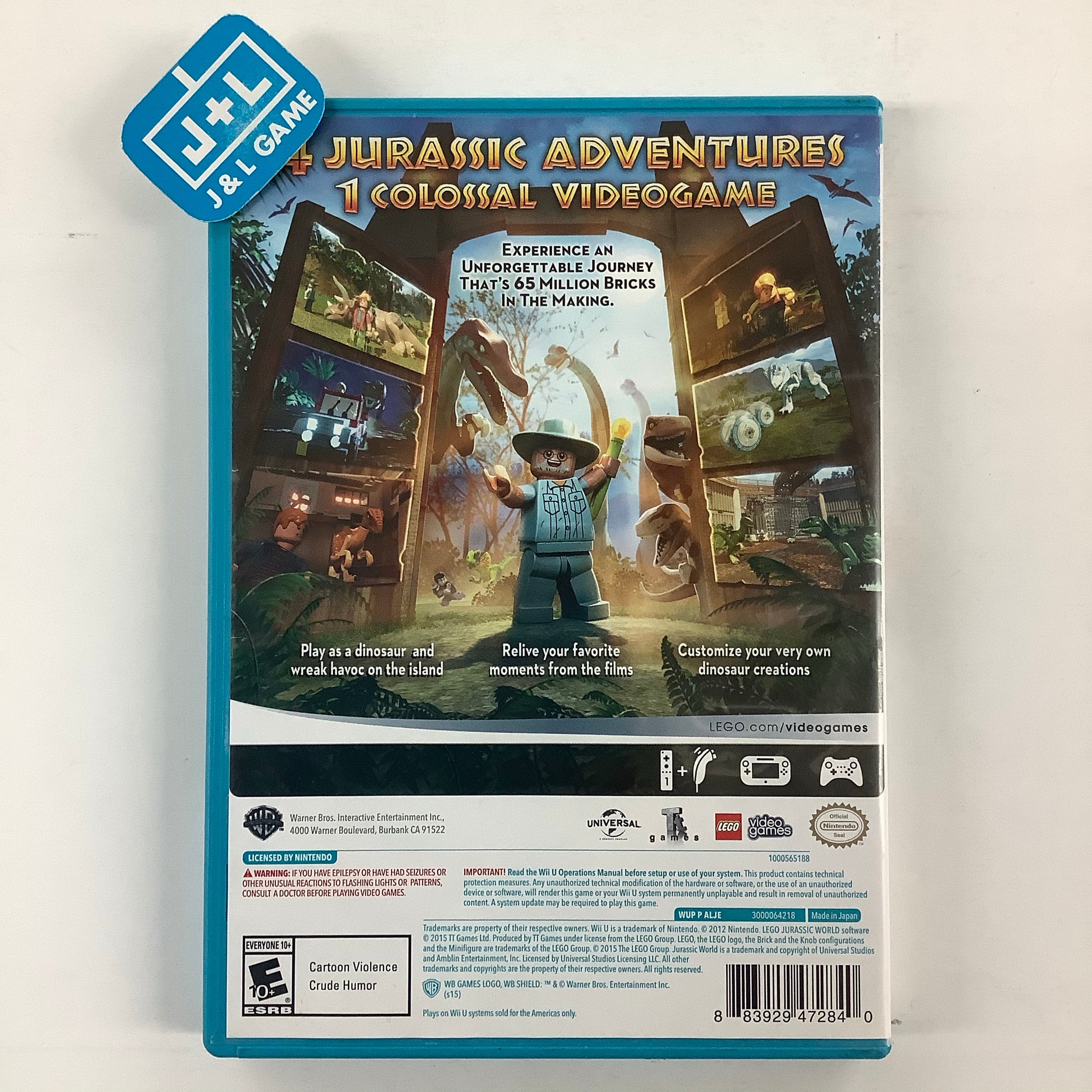 LEGO Jurassic World - Nintendo Wii U [Pre-Owned] Video Games Warner Bros. Interactive Entertainment   