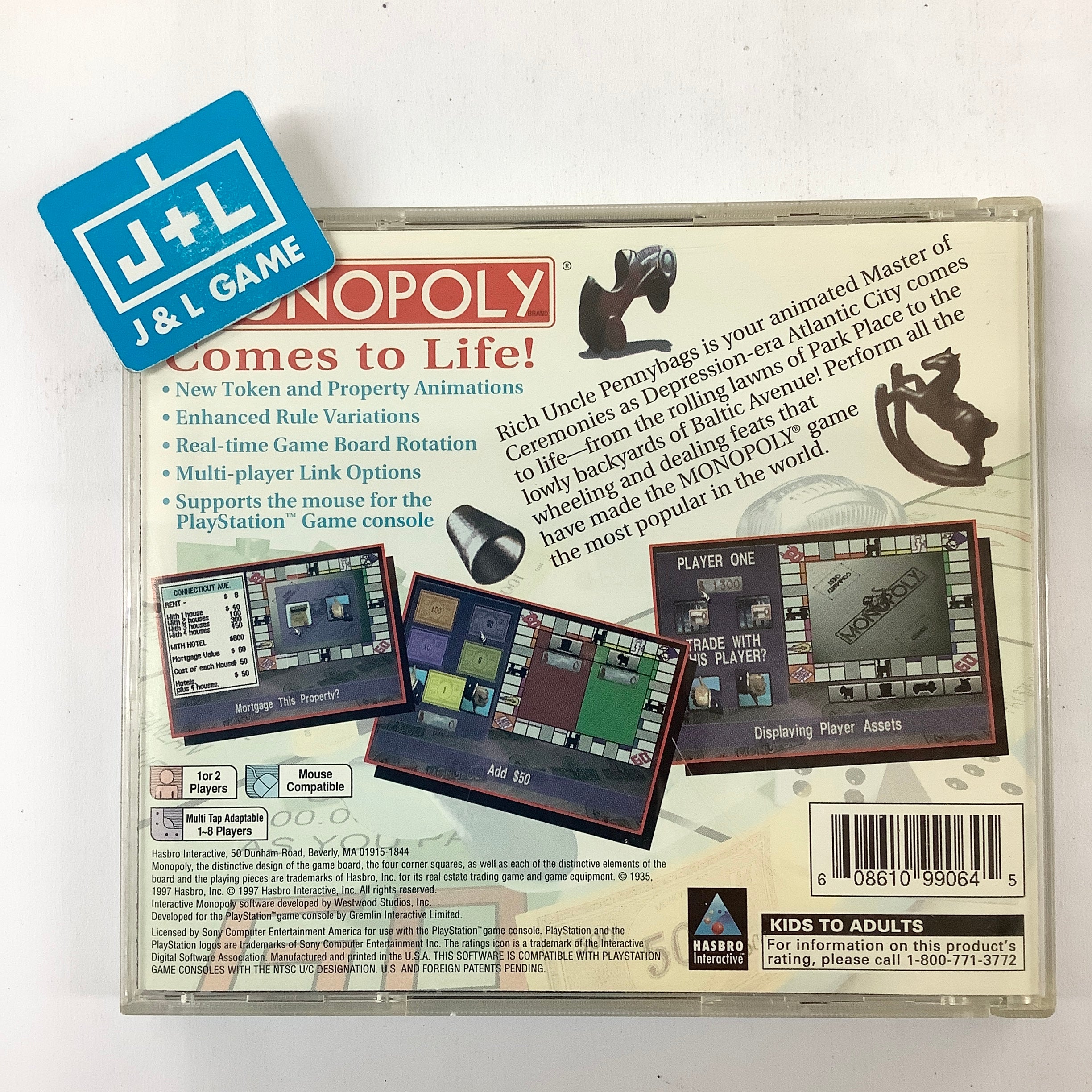 Monopoly - (PS1) PlayStation 1 [Pre-Owned] Video Games Hasbro Interactive   
