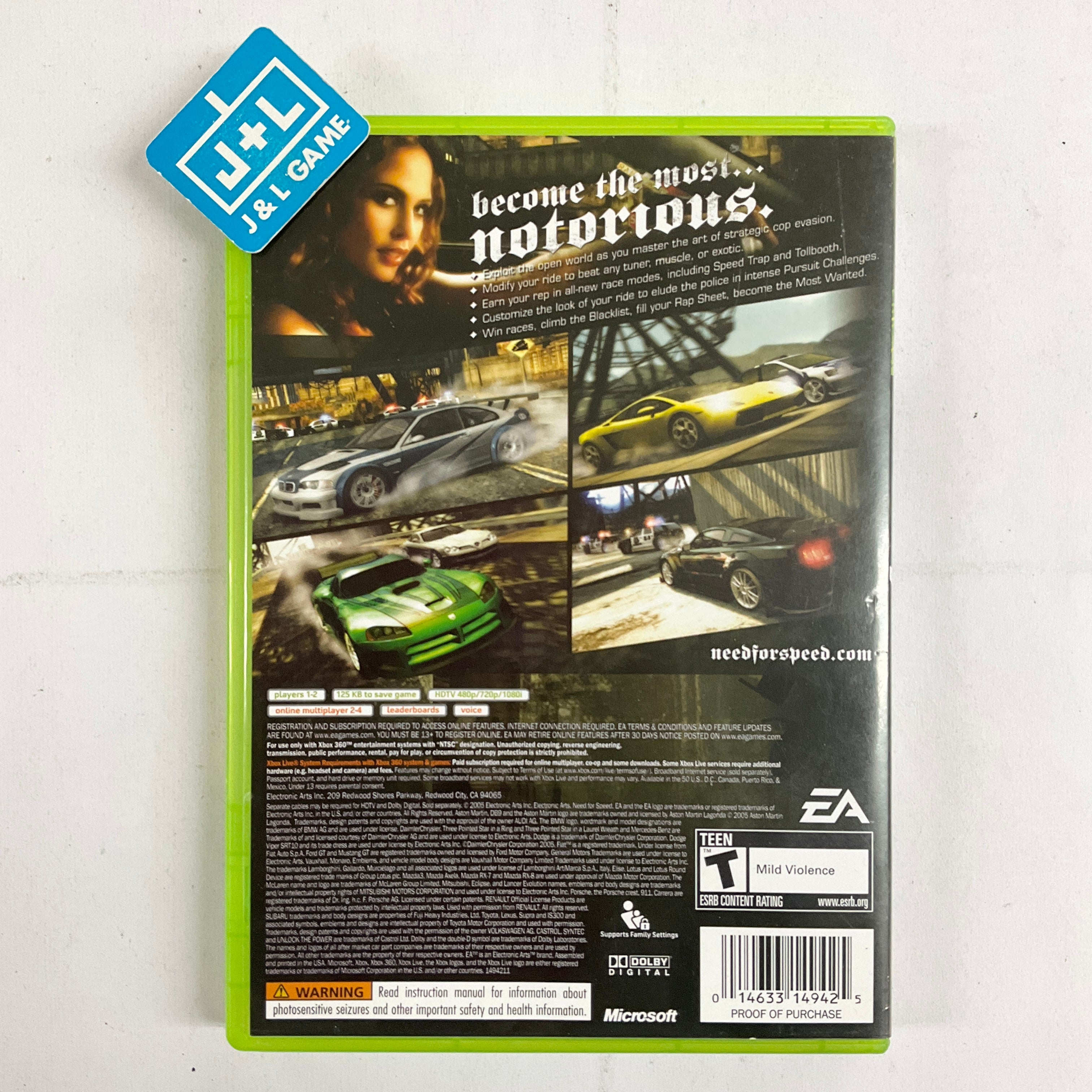 Need for Speed Most Wanted - Xbox 360 [Pre-Owned] Video Games Electronic Arts   
