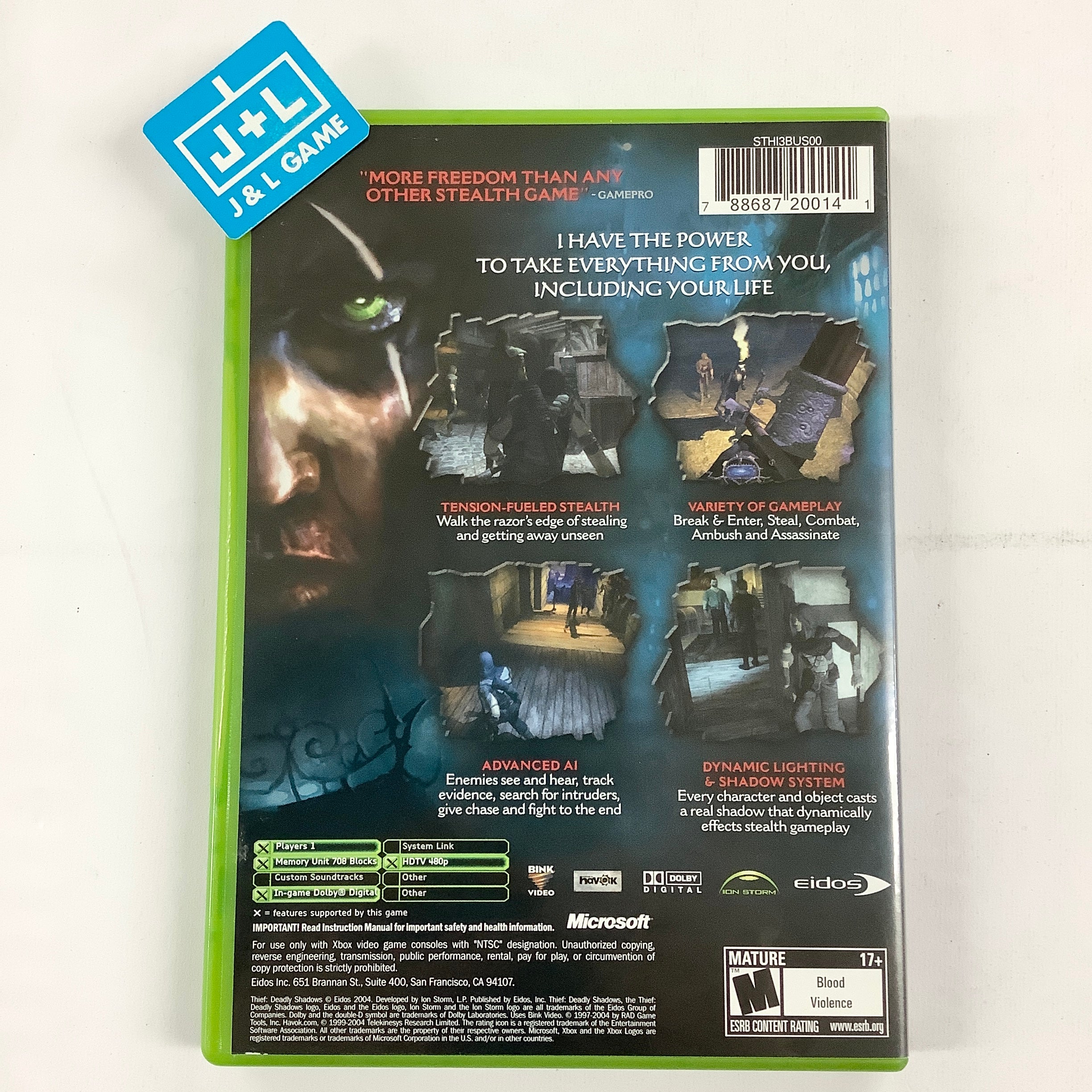 Thief: Deadly Shadows - (XB) Xbox [Pre-Owned] Video Games Eidos Interactive   