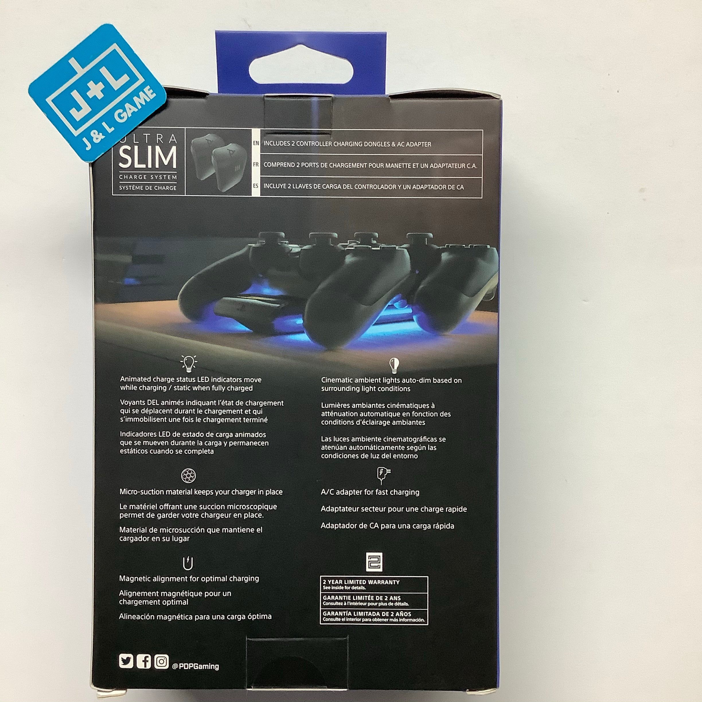 PDP Gaming Magnetic Ultra Slim Charging System: Black - (PS4) PlayStation 4 Accessories PDP   