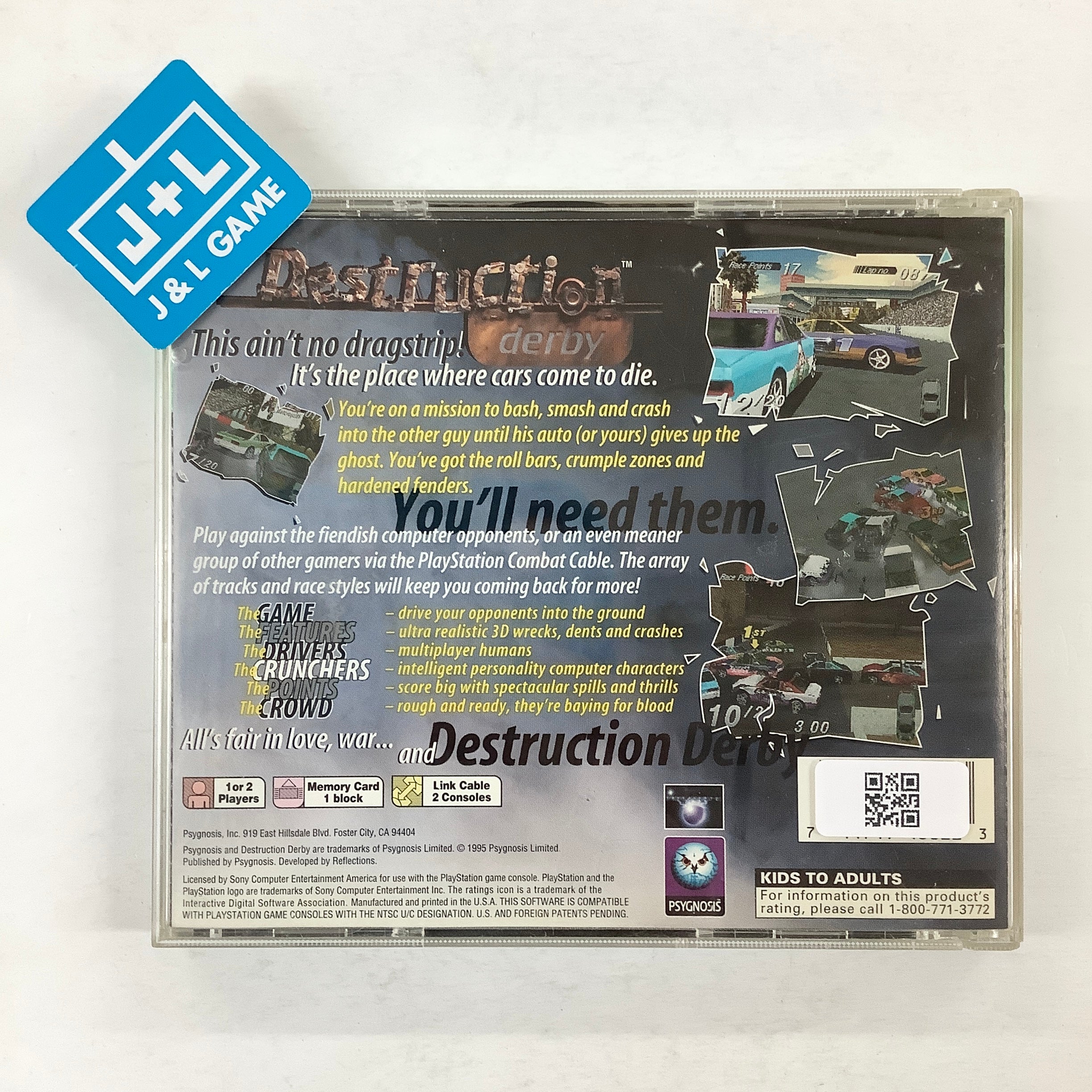 Destruction Derby (Greatest Hits) - PlayStation 1 [Pre-Owned] Video Games Psygnosis   