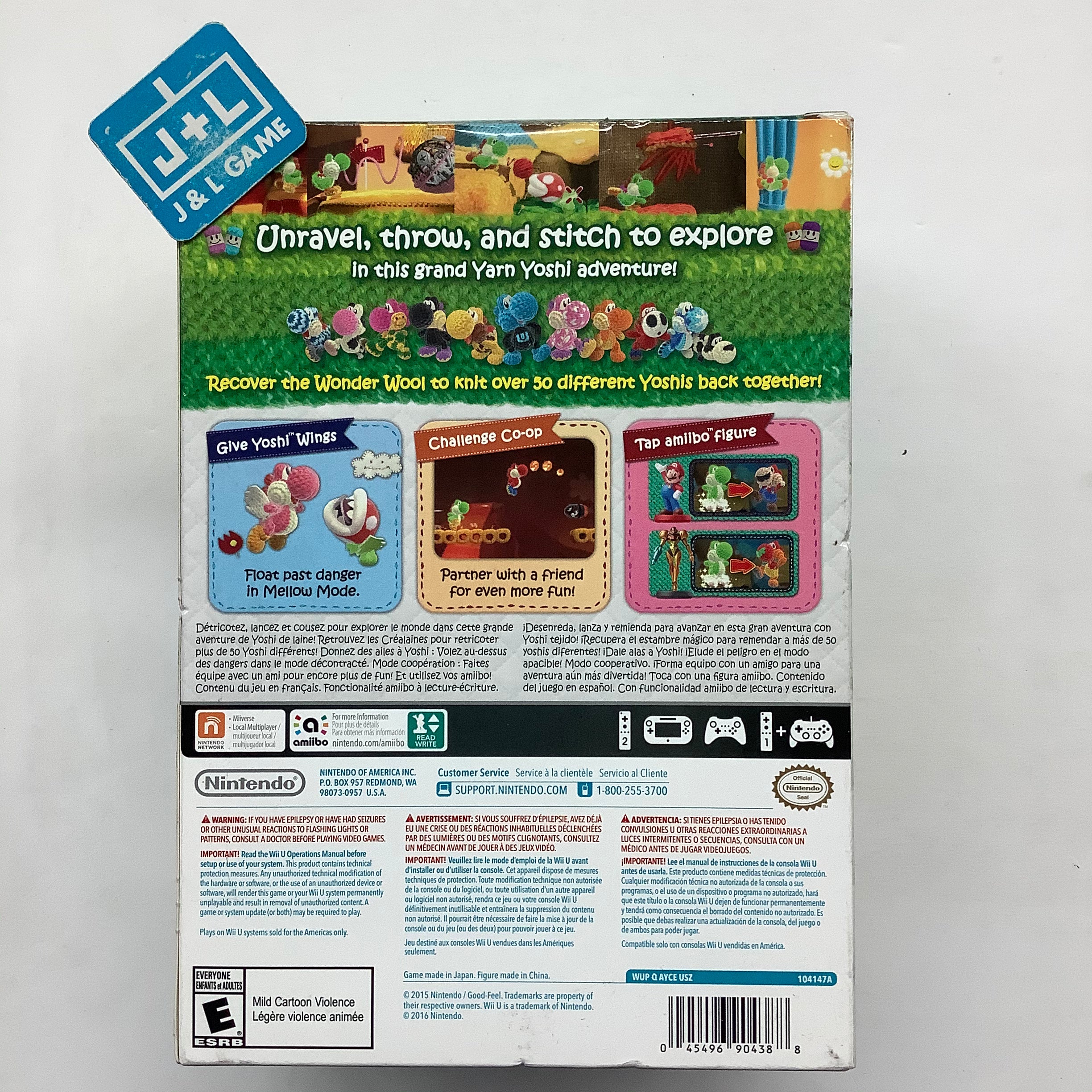 Yoshi's Woolly World + Blue Yarn Yoshi amiibo - Nintendo Wii U Video Games Nintendo   