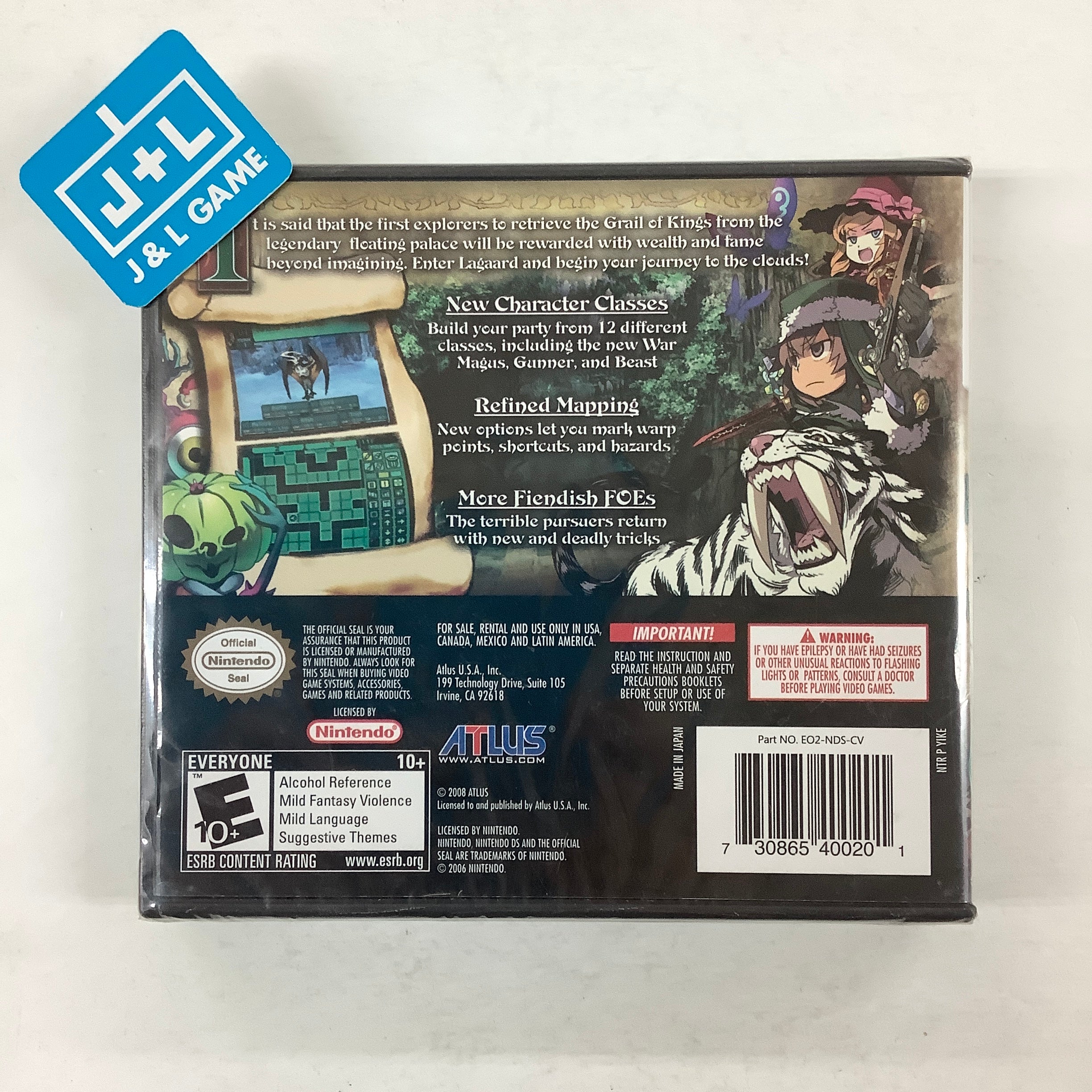 Etrian Odyssey II: Heroes of Lagaard - (NDS) Nintendo DS Video Games Atlus   