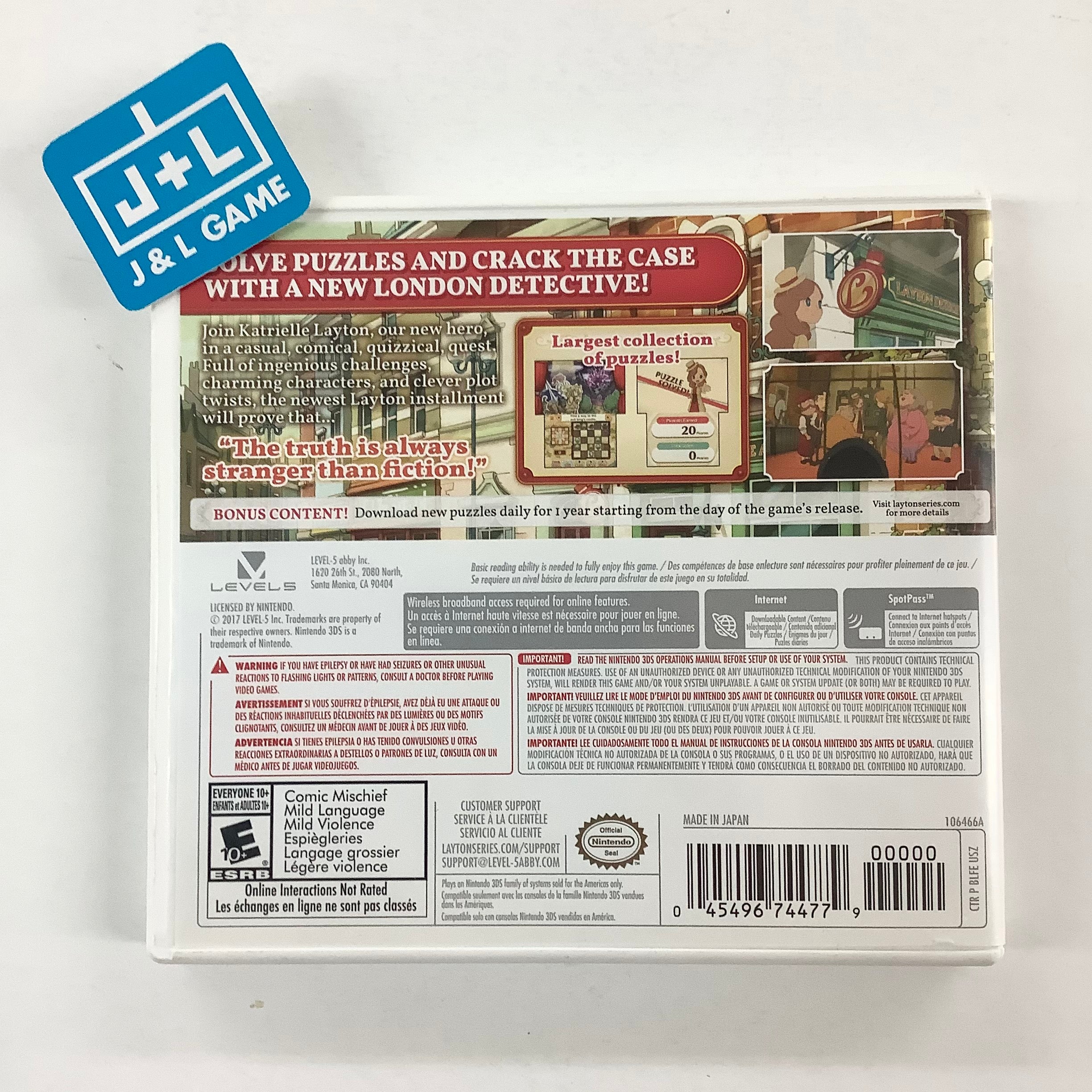 Layton's Mystery Journey: Katrielle and The Millionaires' Conspiracy - Nintendo 3DS [Pre-Owned] Video Games Level 5   