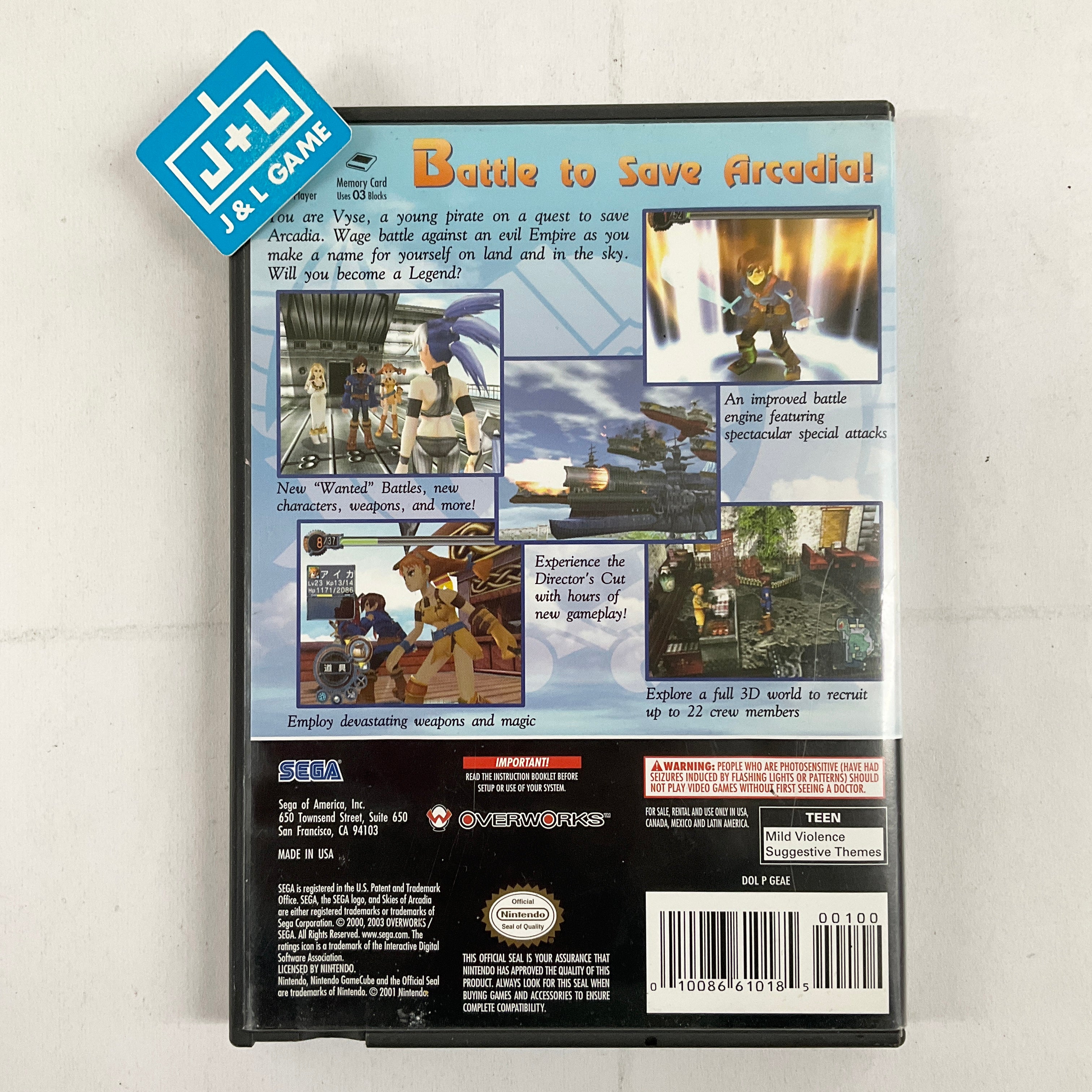 Skies of Arcadia Legends - (GC) GameCube [Pre-Owned] Video Games Sega   