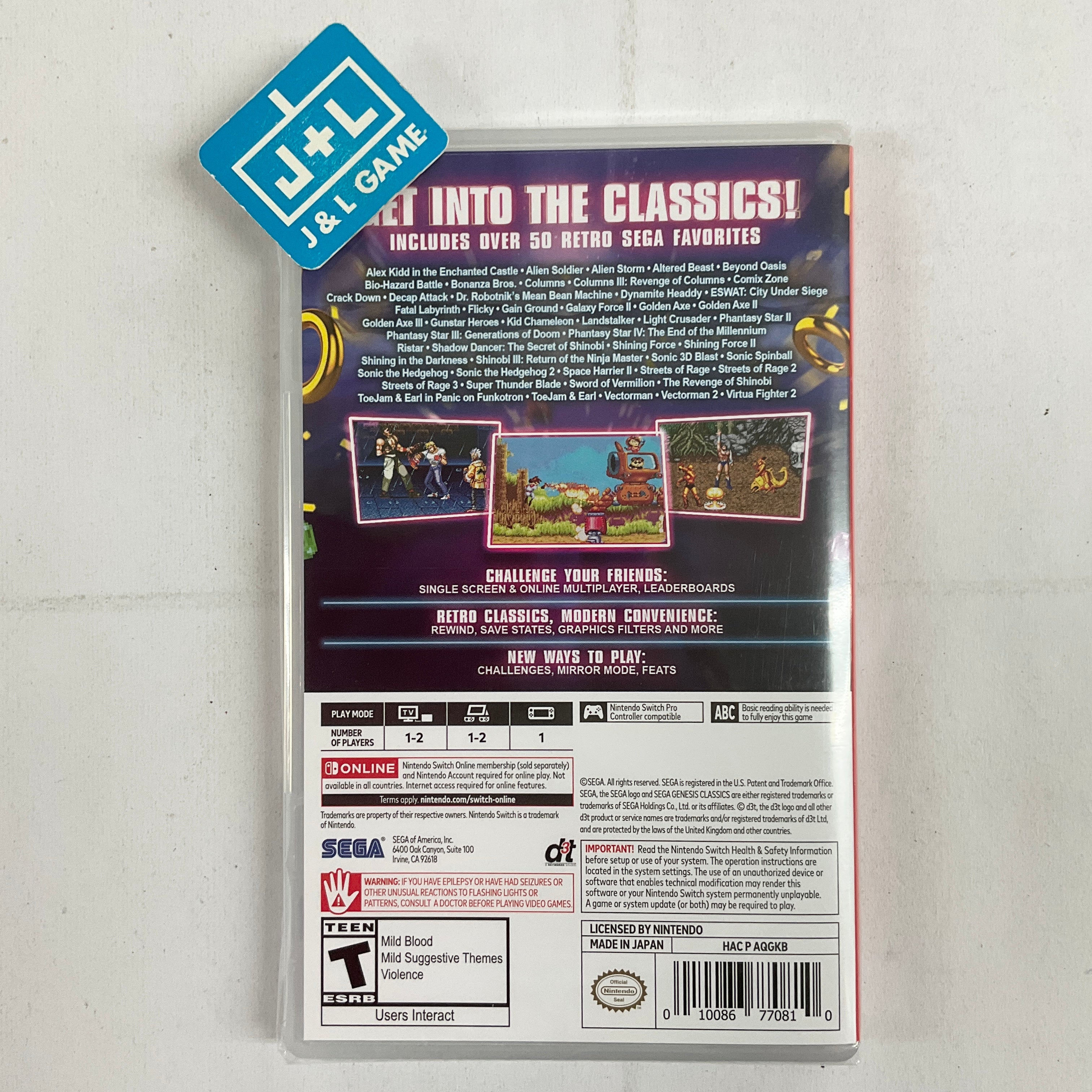 Sega Genesis Classics - (NSW) Nintendo Switch Video Games SEGA   