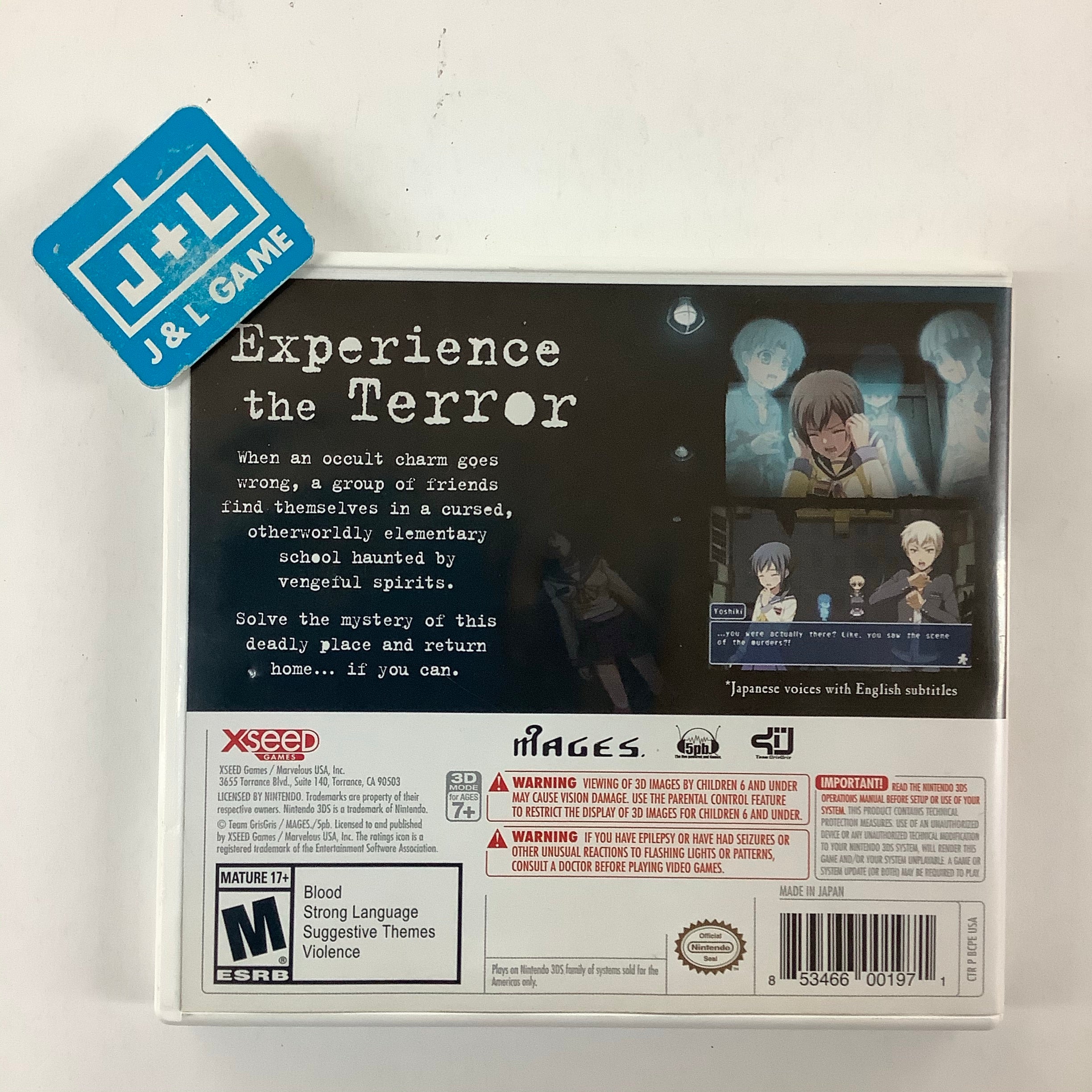 Corpse Party - Nintendo 3DS [Pre-Owned] | J&L Game