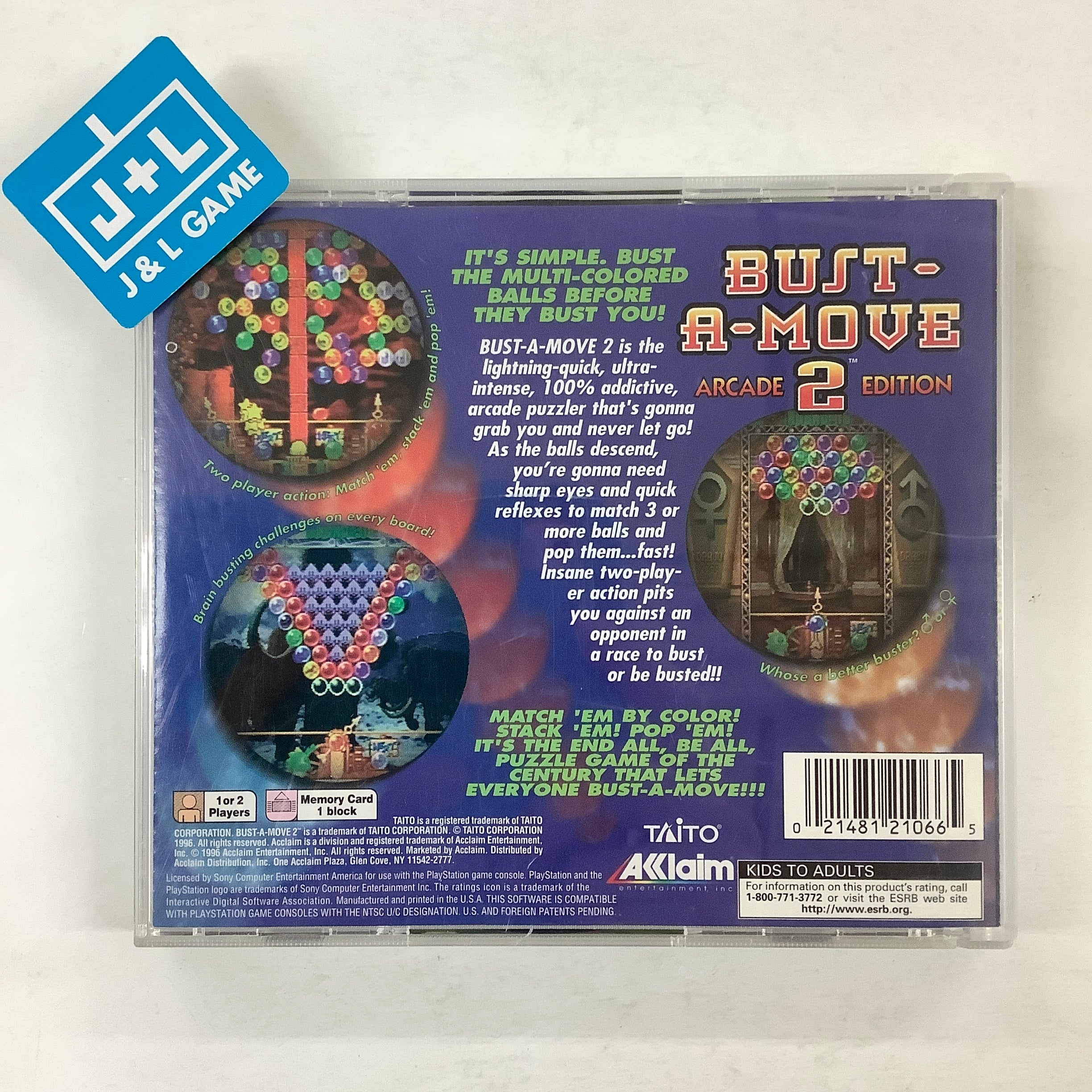 Bust-A-Move 2 Arcade Edition - (PS1) PlayStation 1 [Pre-Owned] Video Games Acclaim   