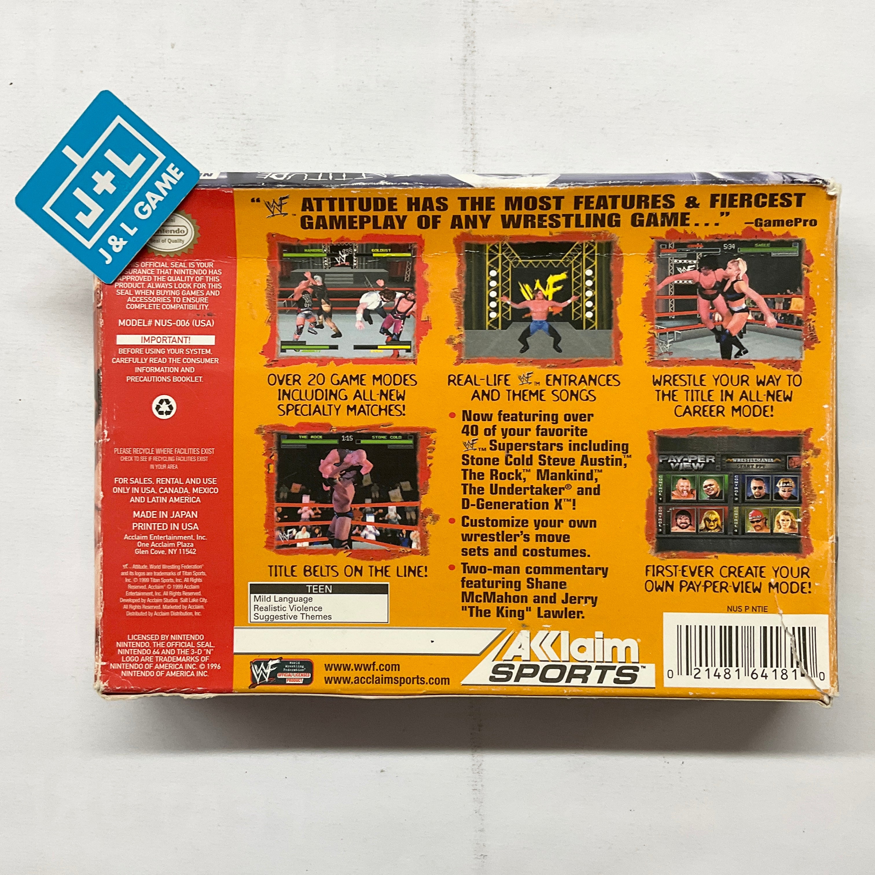 WWF Attitude - (N64) Nintendo 64 [Pre-Owned] Video Games Acclaim   