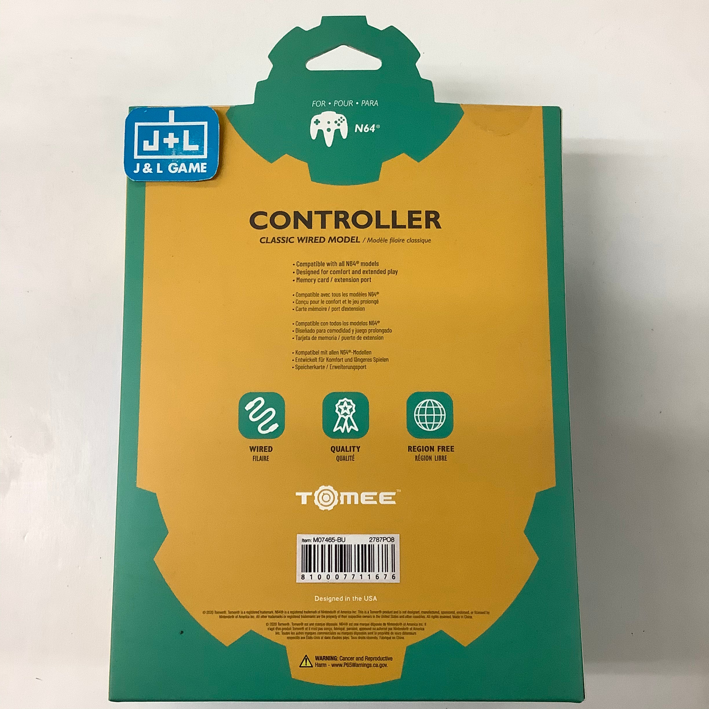 Tomee N64 Wired Controller (Blue) - (N64) Nintendo 64 Accessories Tomee   