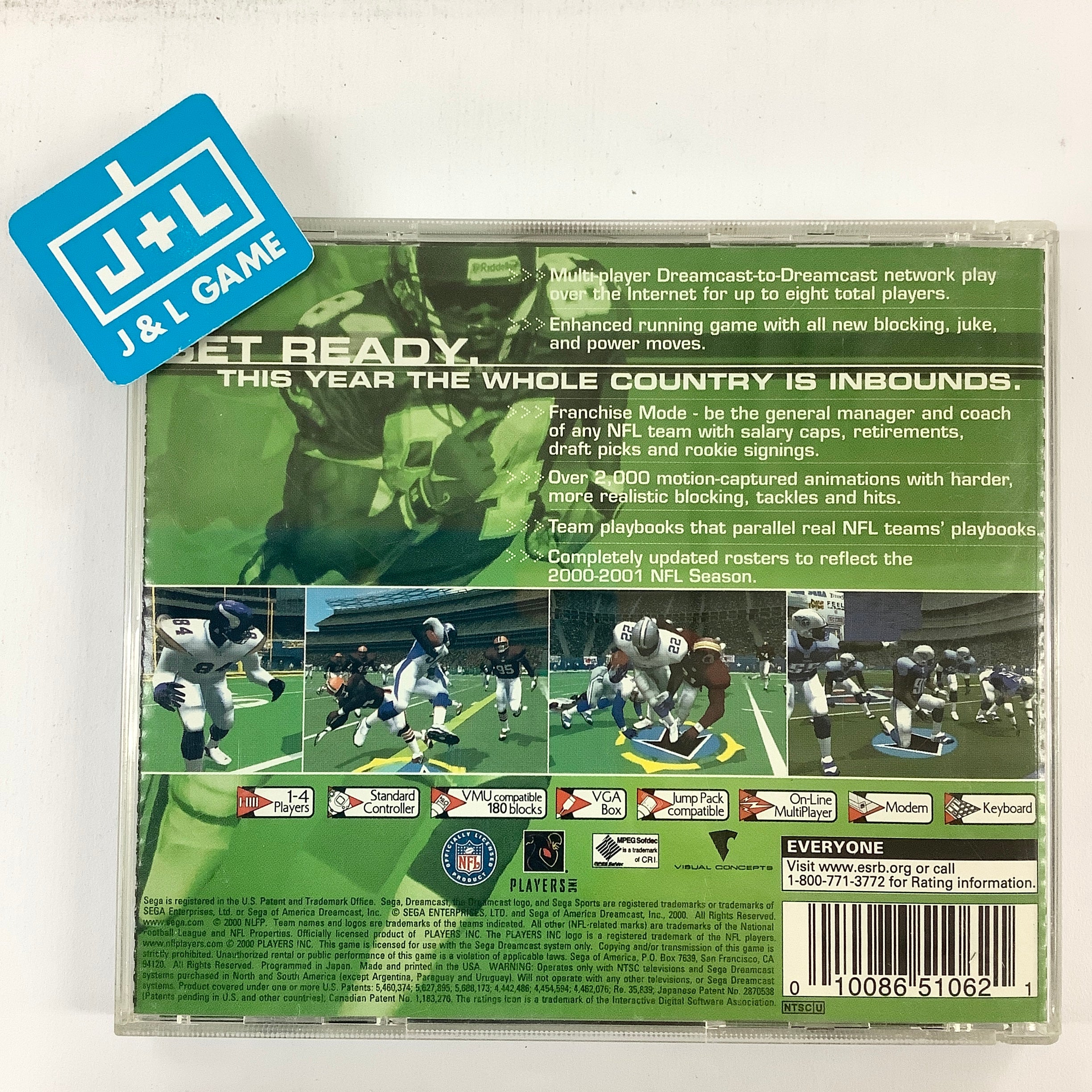 NFL 2K1 - (DC) SEGA Dreamcast [Pre-Owned] Video Games Sega   