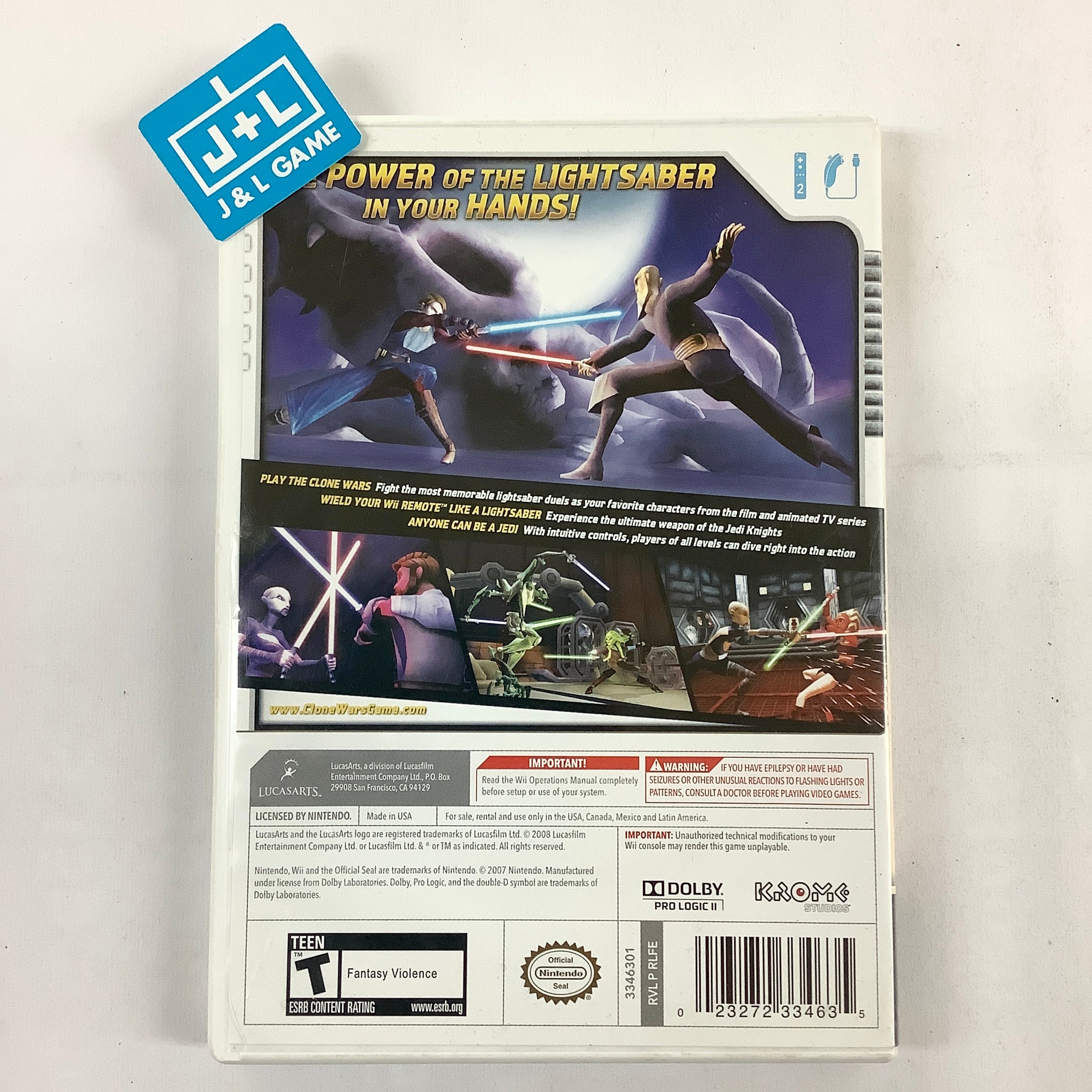 Star Wars The Clone Wars: Lightsaber Duels - Nintendo Wii [Pre-Owned] Video Games LucasArts   