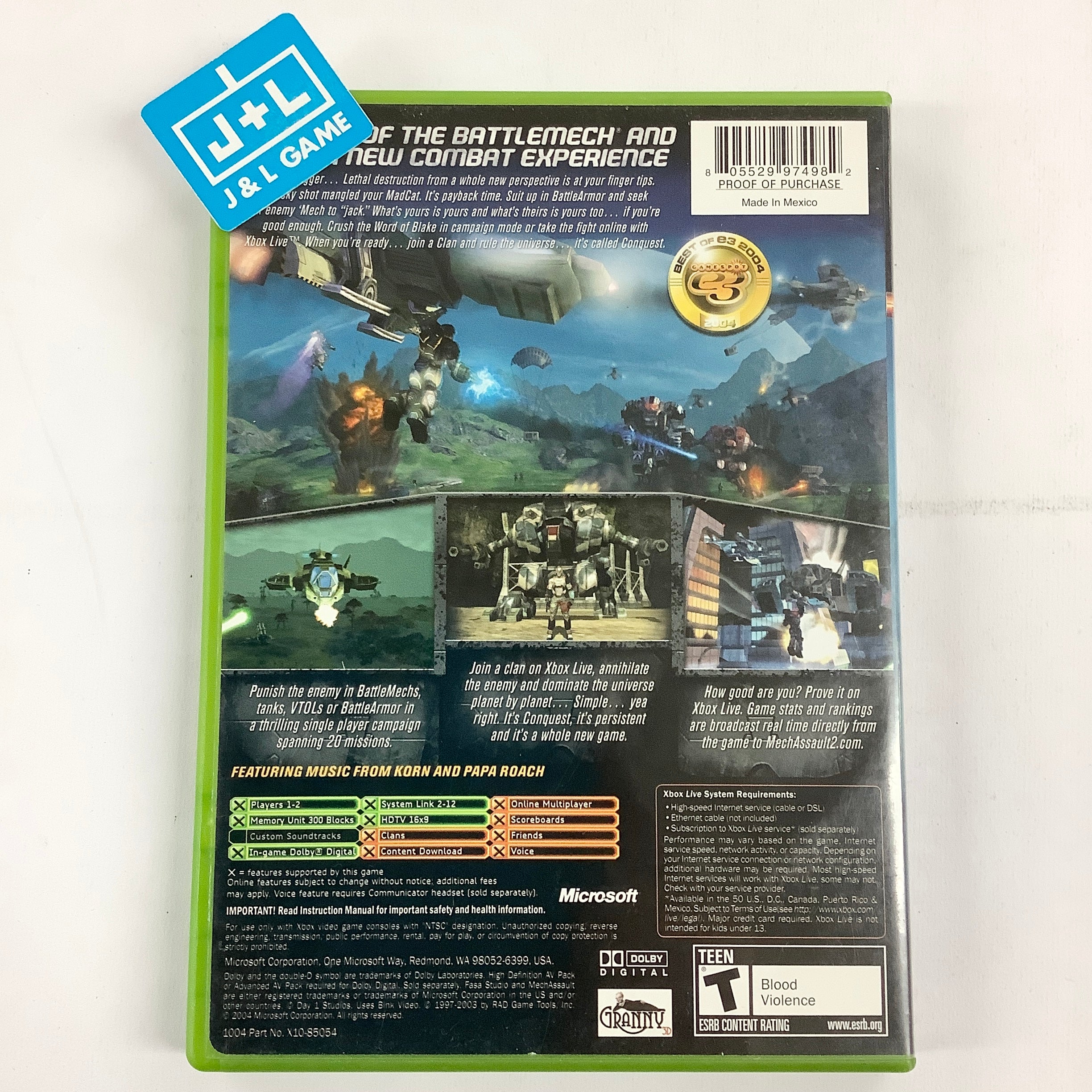 MechAssault 2: Lone Wolf - (XB) Xbox [Pre-Owned] Video Games Microsoft Game Studios   