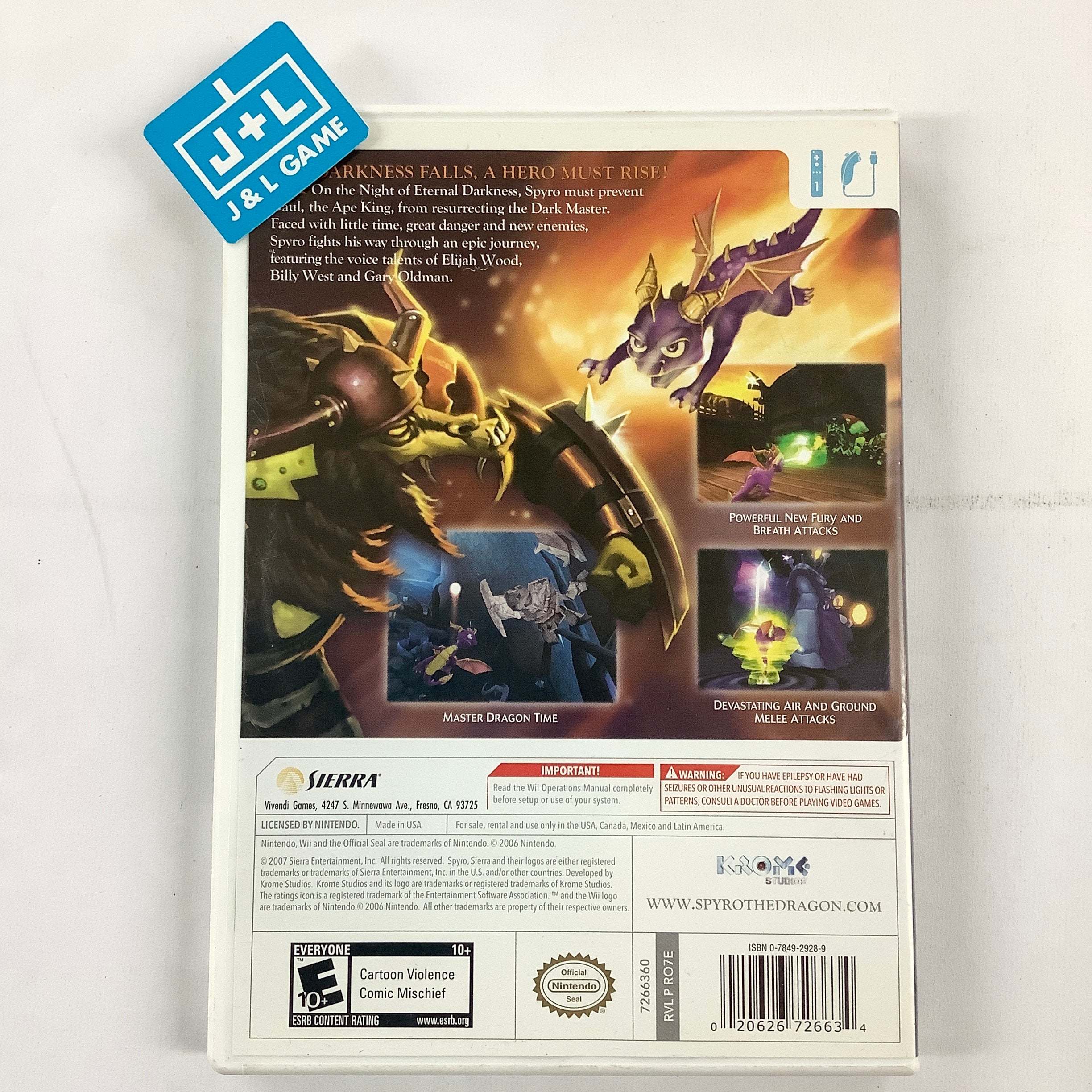 The Legend of Spyro: The Eternal Night - Nintendo Wii [Pre-Owned] Video Games Sierra Entertainment   