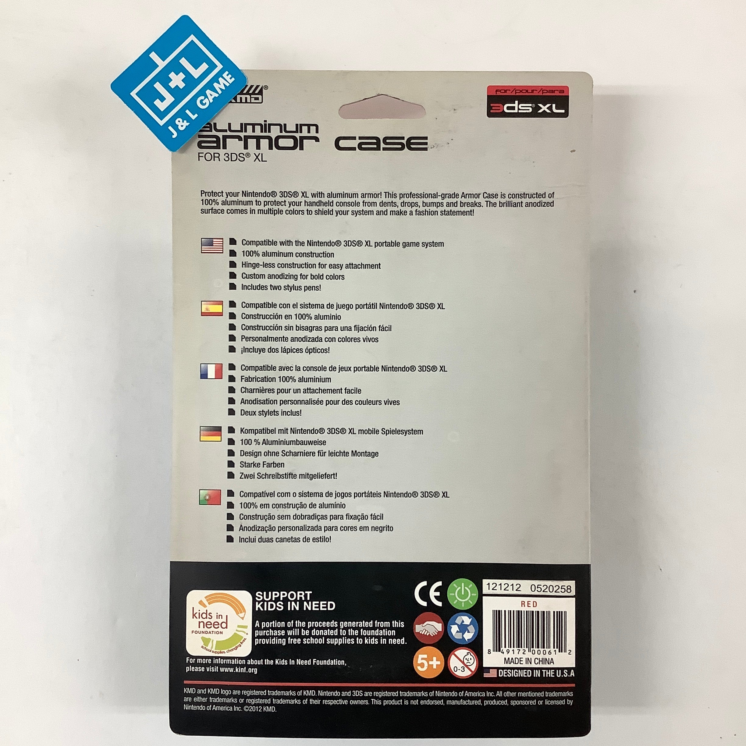 KMD Aluminum Armor Case for 3DS XL (Red) - Nintendo 3DS ACCESSORIES KMD   