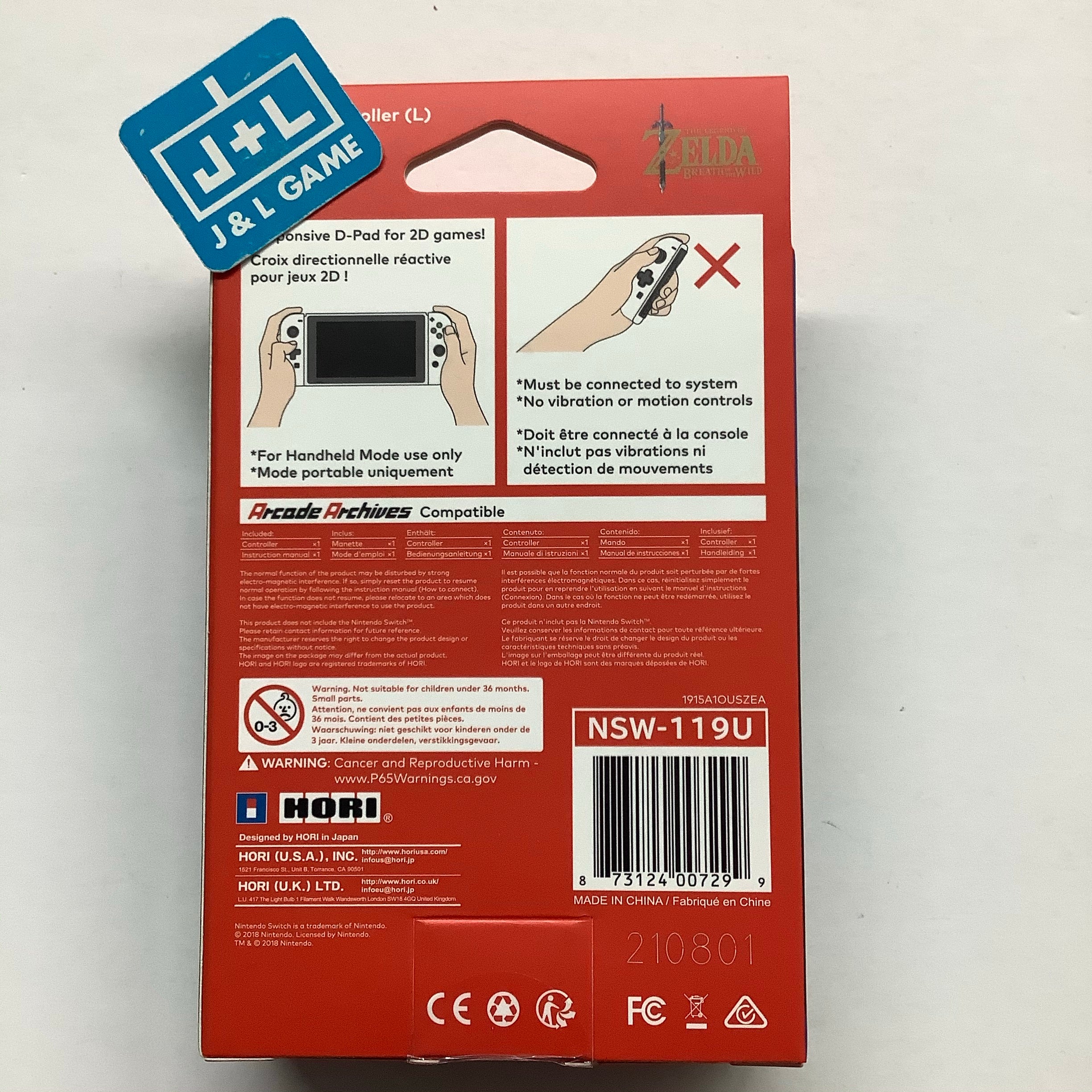 HORI Nintendo Switch D-Pad Controller (L) (Zelda) - (NSW) Nintendo Switch Accessories HORI   