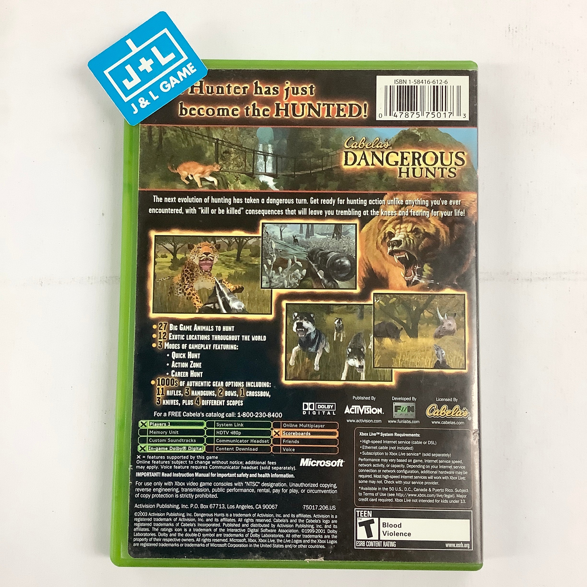 Cabela's Dangerous Hunts - (XB) Xbox [Pre-Owned] Video Games Activision   