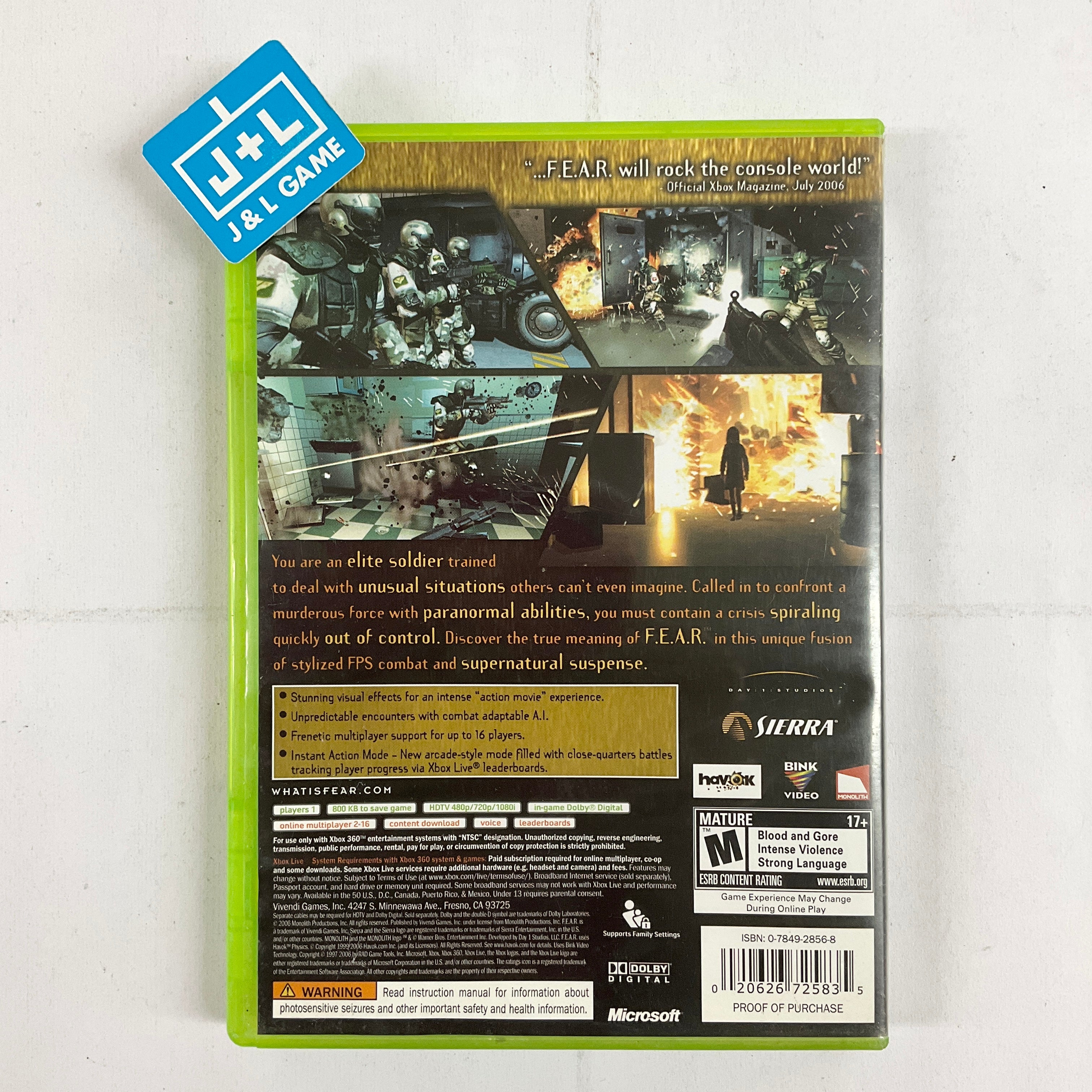 F.E.A.R. - Xbox 360 [Pre-Owned] Video Games Vivendi Games   