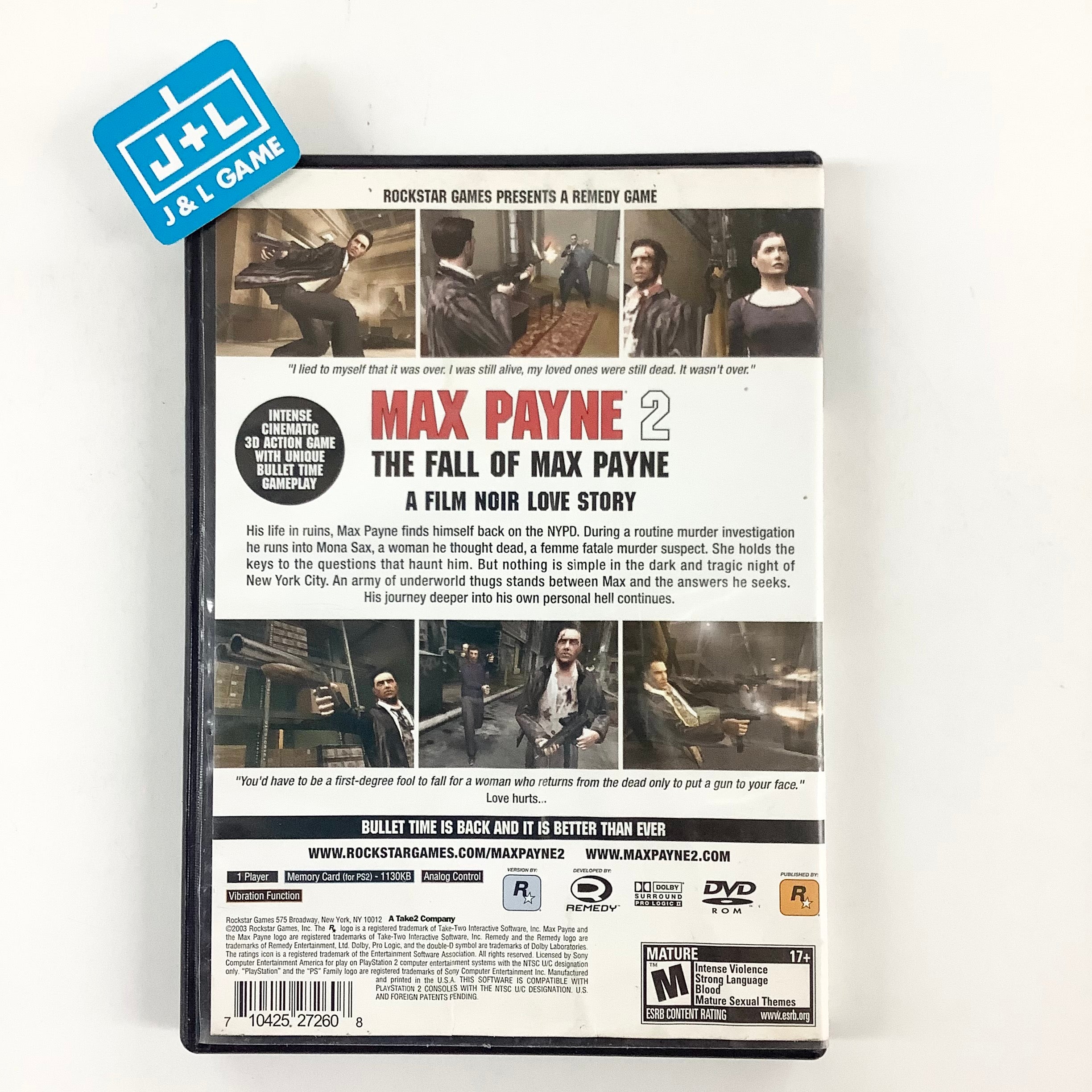 Max Payne 2 The Fall of Max Payne - (PS2) PlayStation 2 [Pre-Owned] Video Games Rockstar Games   