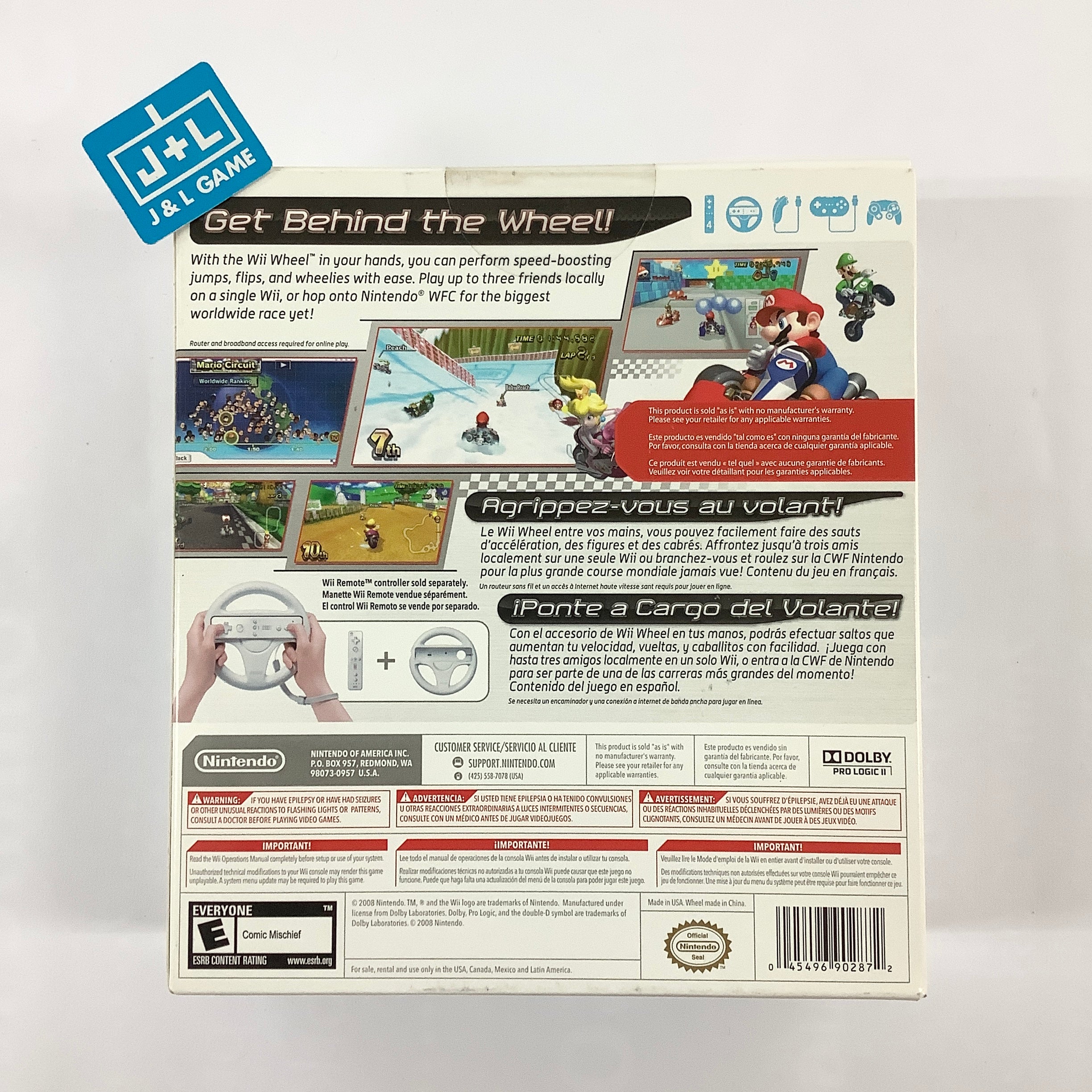 Mario Kart Wii With Black Wii Wheel (Refurbished Product