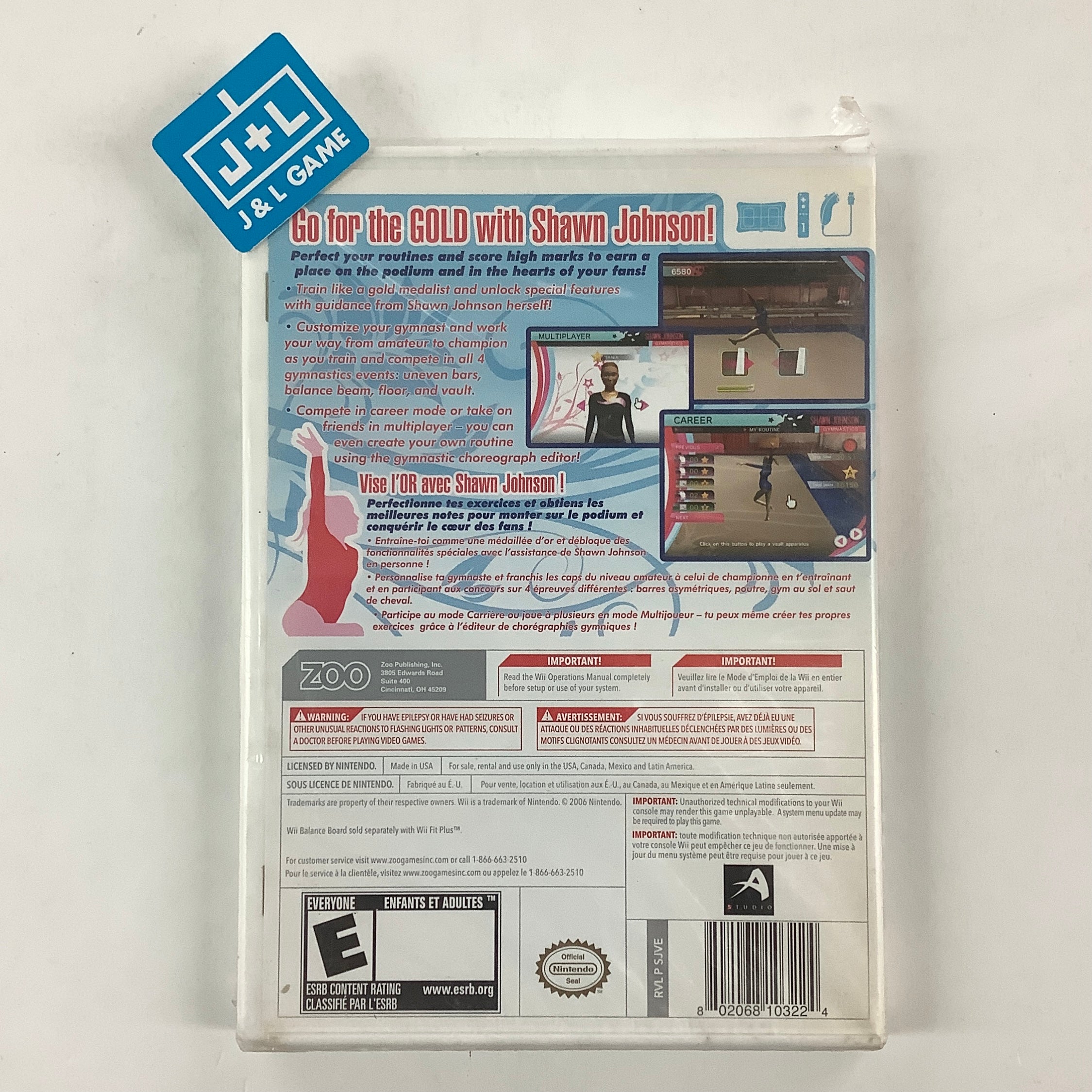 Shawn Johnson Gymnastics - Nintendo Wii Video Games Zoo Games   