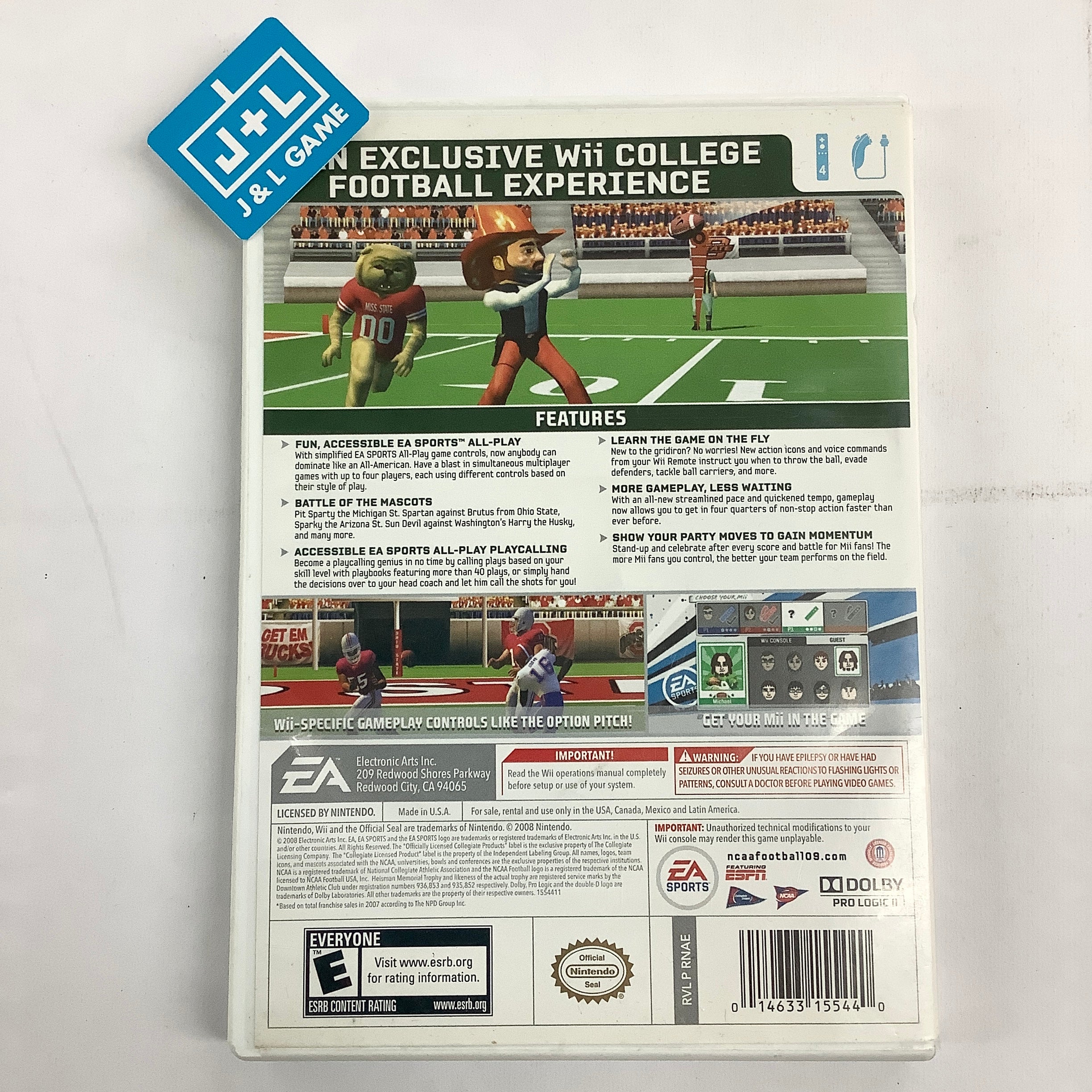 NCAA Football 09 All-Play - Nintendo Wii [Pre-Owned] Video Games EA Sports   