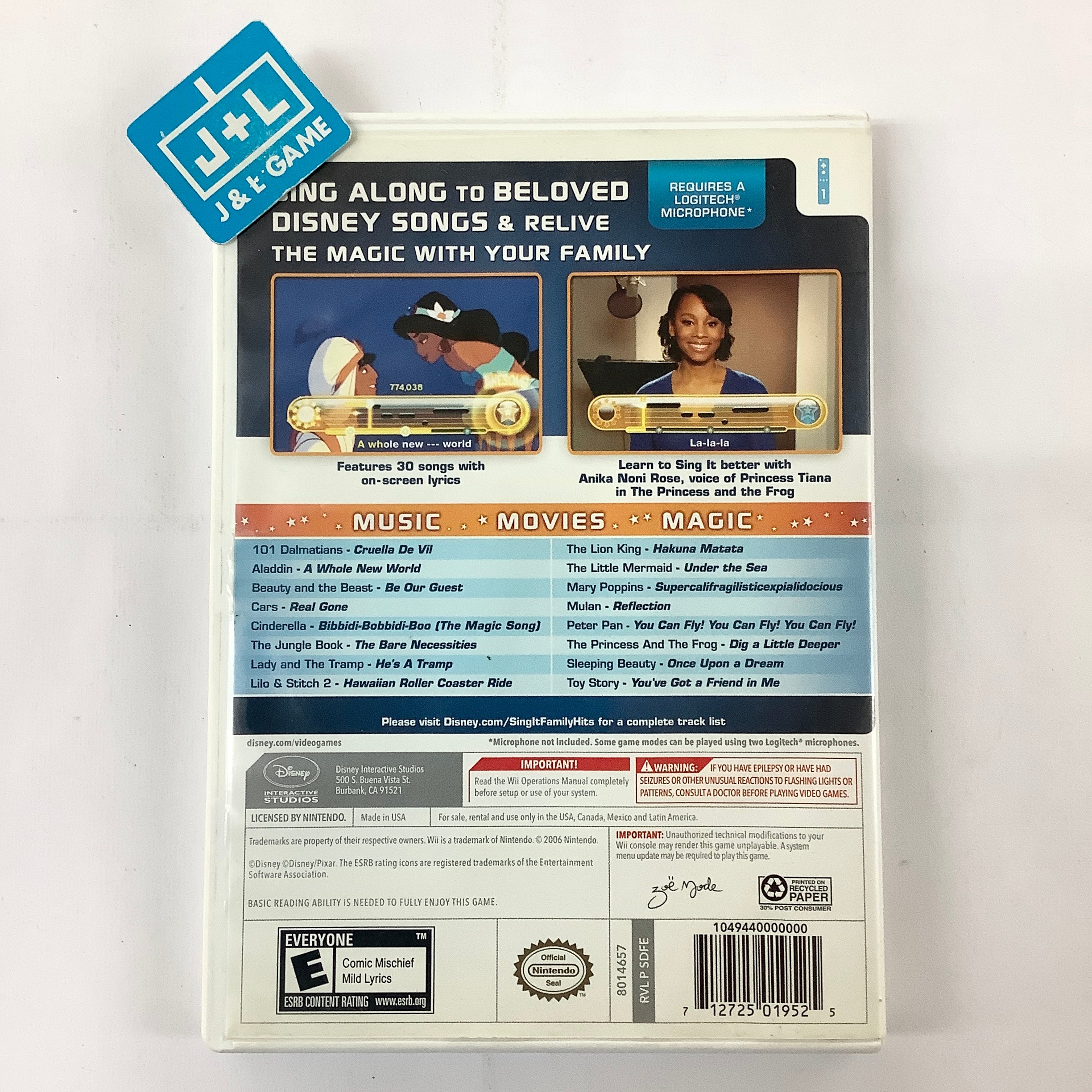Disney Sing It: Family Hits - Nintendo Wii [Pre-Owned] Video Games Disney Interactive Studios   