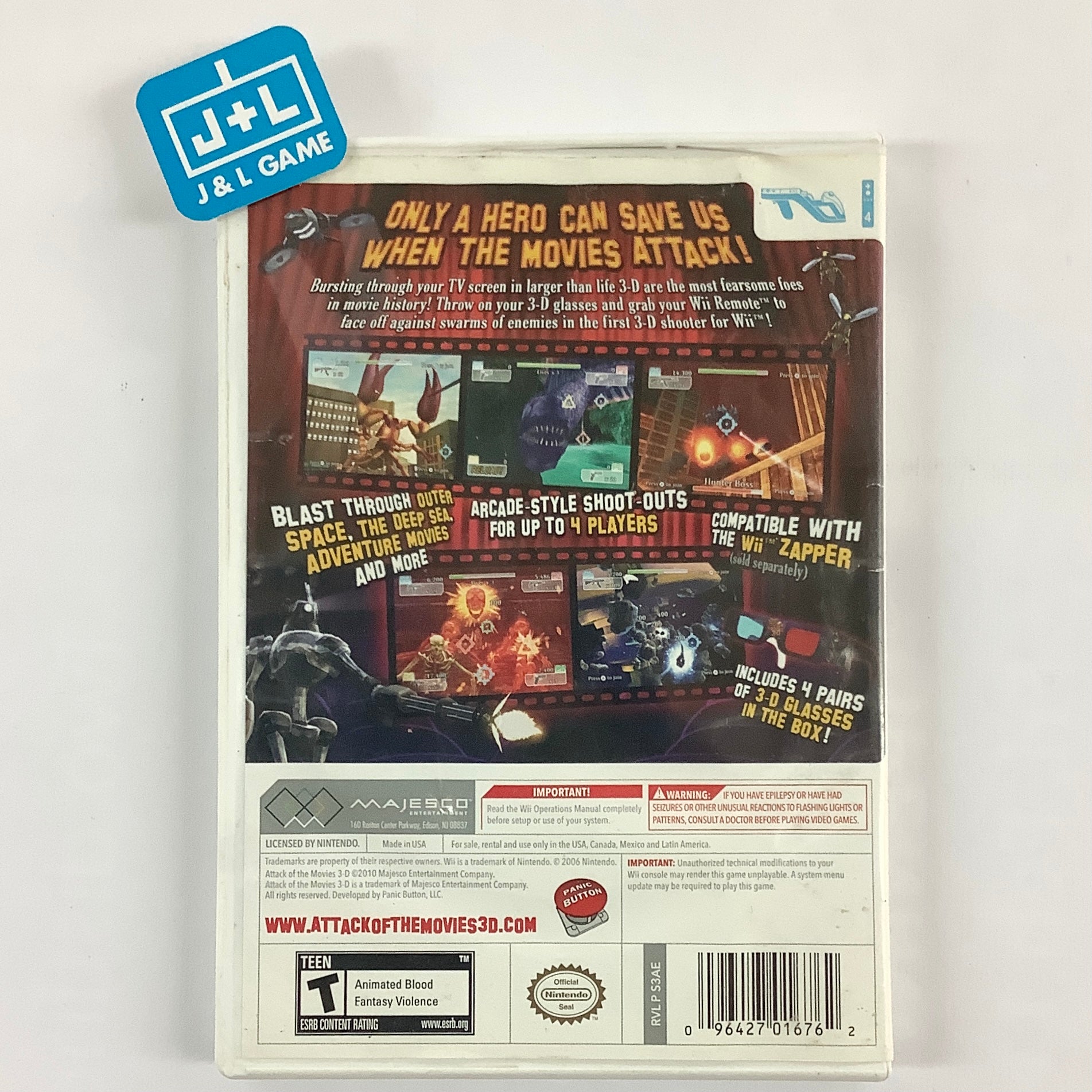 Attack of the Movies 3D - Nintendo Wii [Pre-Owned] Video Games Majesco   