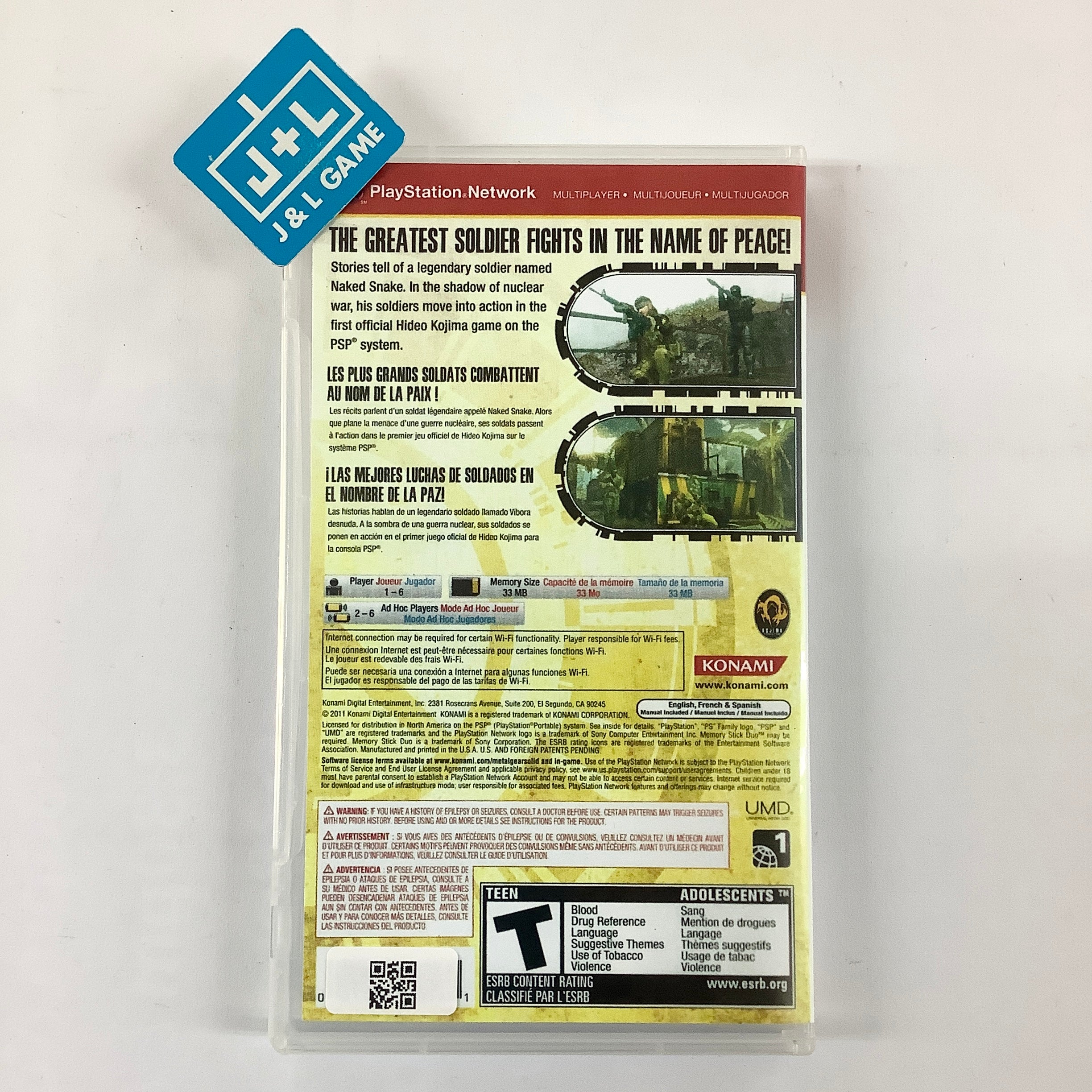 Metal Gear Solid: Peace Walker (Greatest Hits) - SONY PSP [Pre-Owned] Video Games Konami   