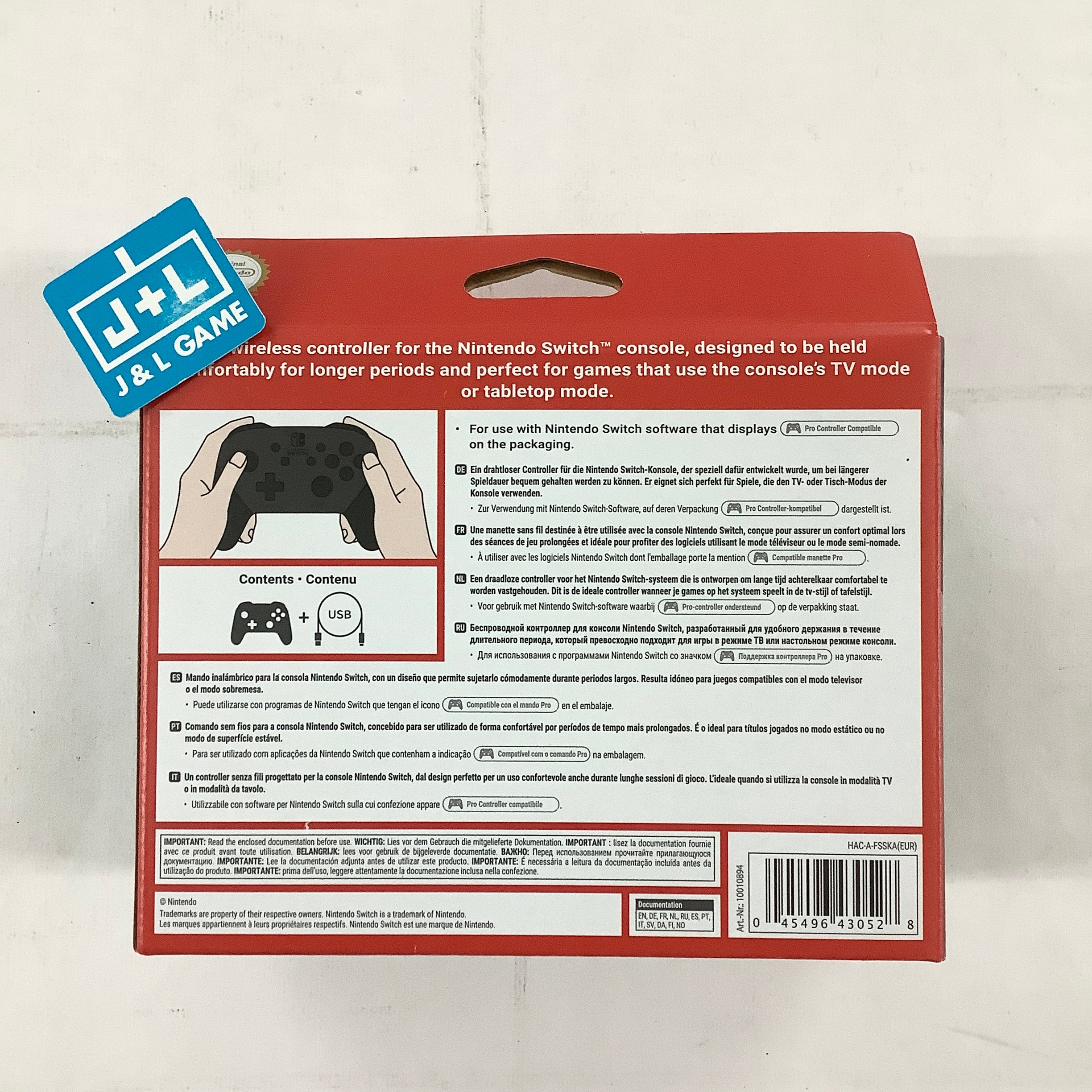 Nintendo Switch Pro Controller (Black) - (NSW) Nintendo Switch (European Import) Accessories Nintendo   