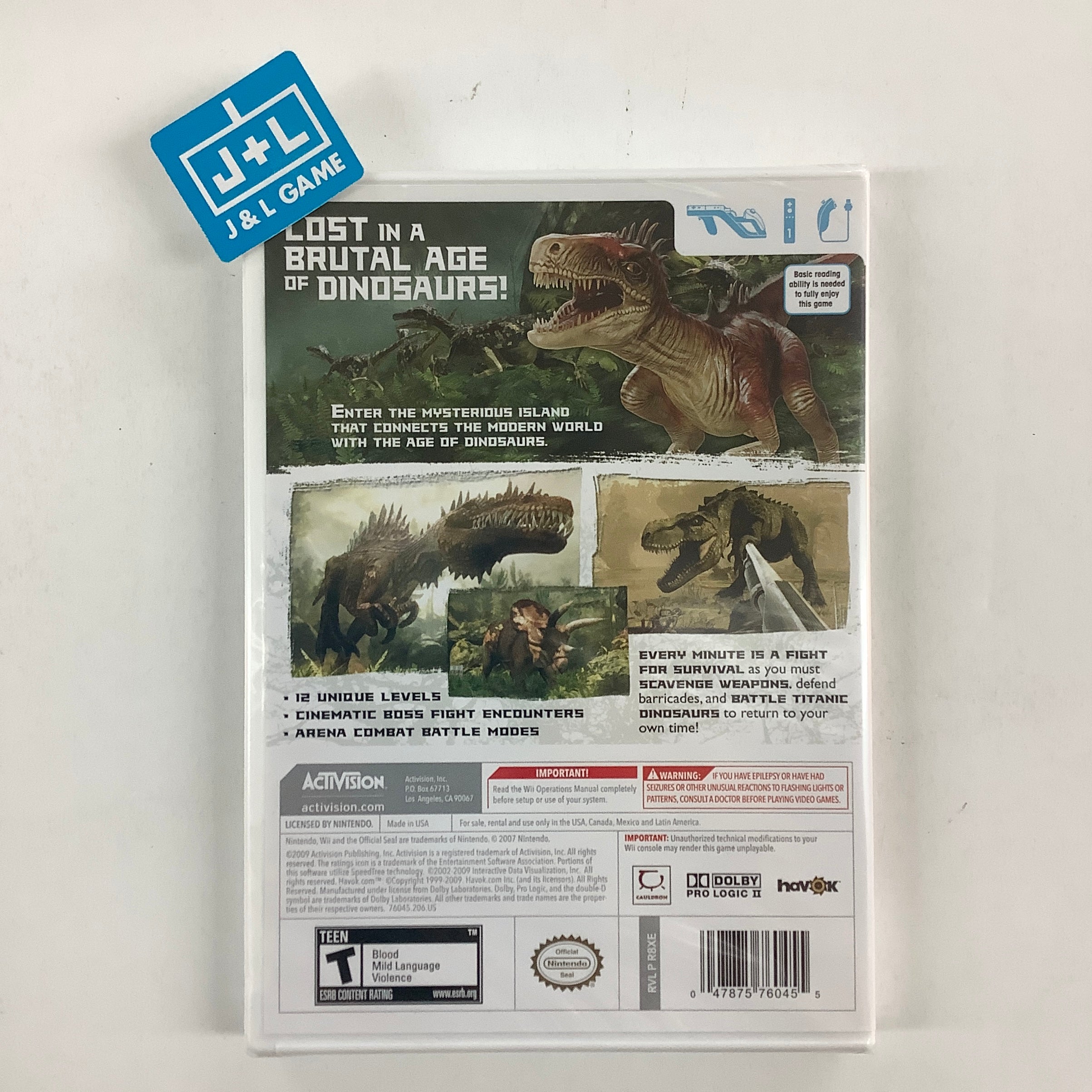 Jurassic: The Hunted - Nintendo Wii Video Games Activision   