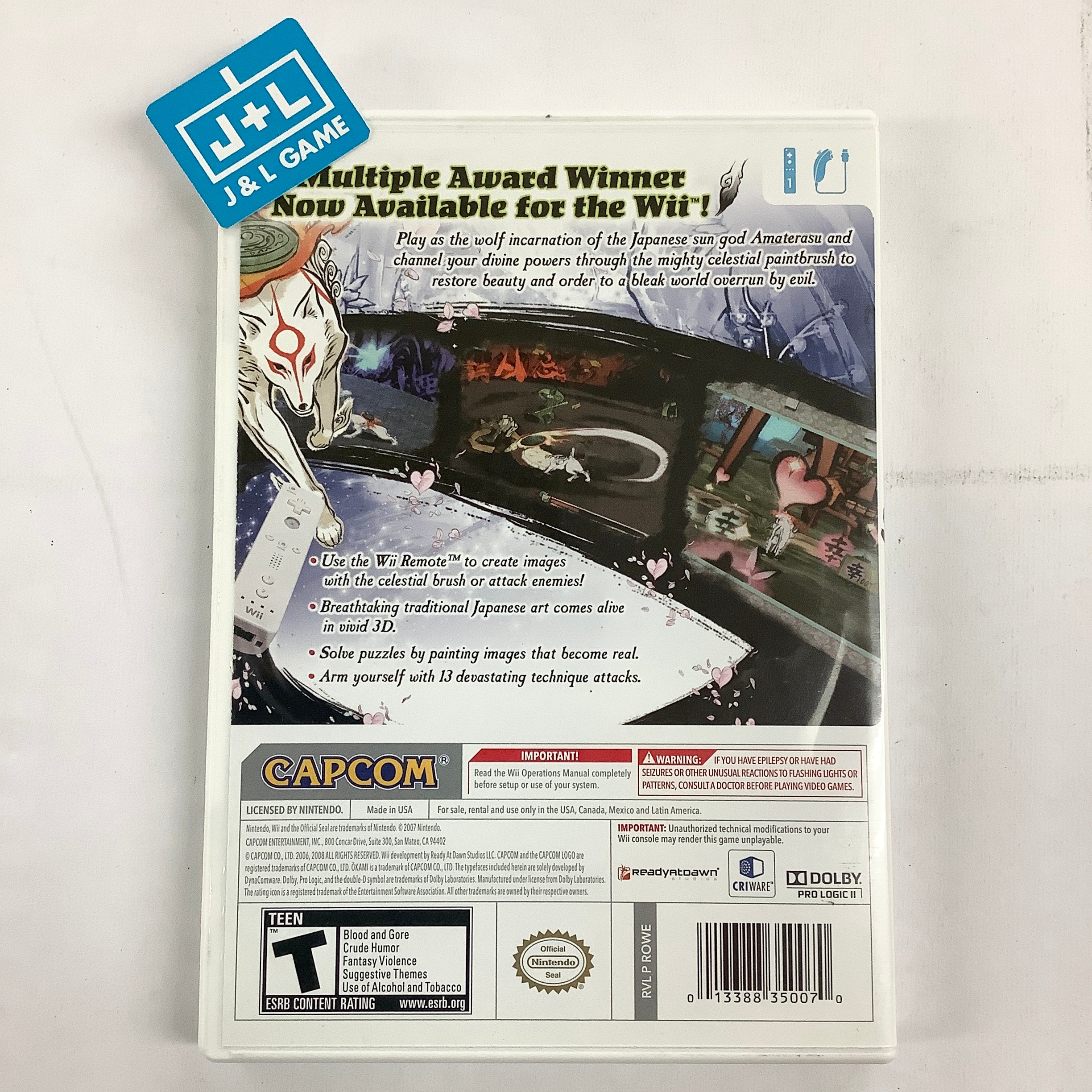 Okami - Nintendo Wii [Pre-Owned] | J&L Game