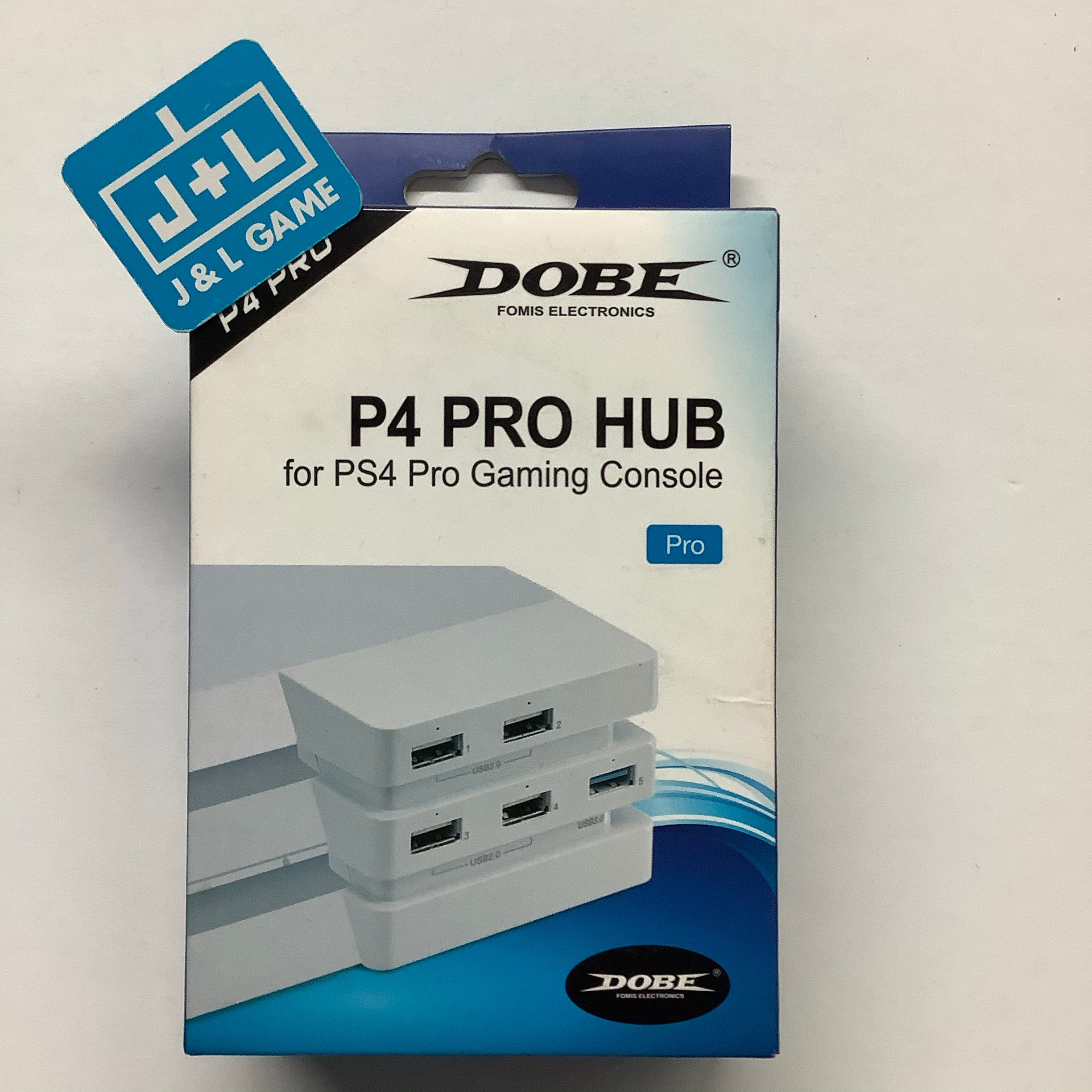 PS4 Pro USB Hub 3.0 USB Extension Adapter Splitter Charging Port (1x USB3.0 and 4X USB2.0) with LED ( White Color)  - (PS4) Playstation 4 Accessories ElecGear   