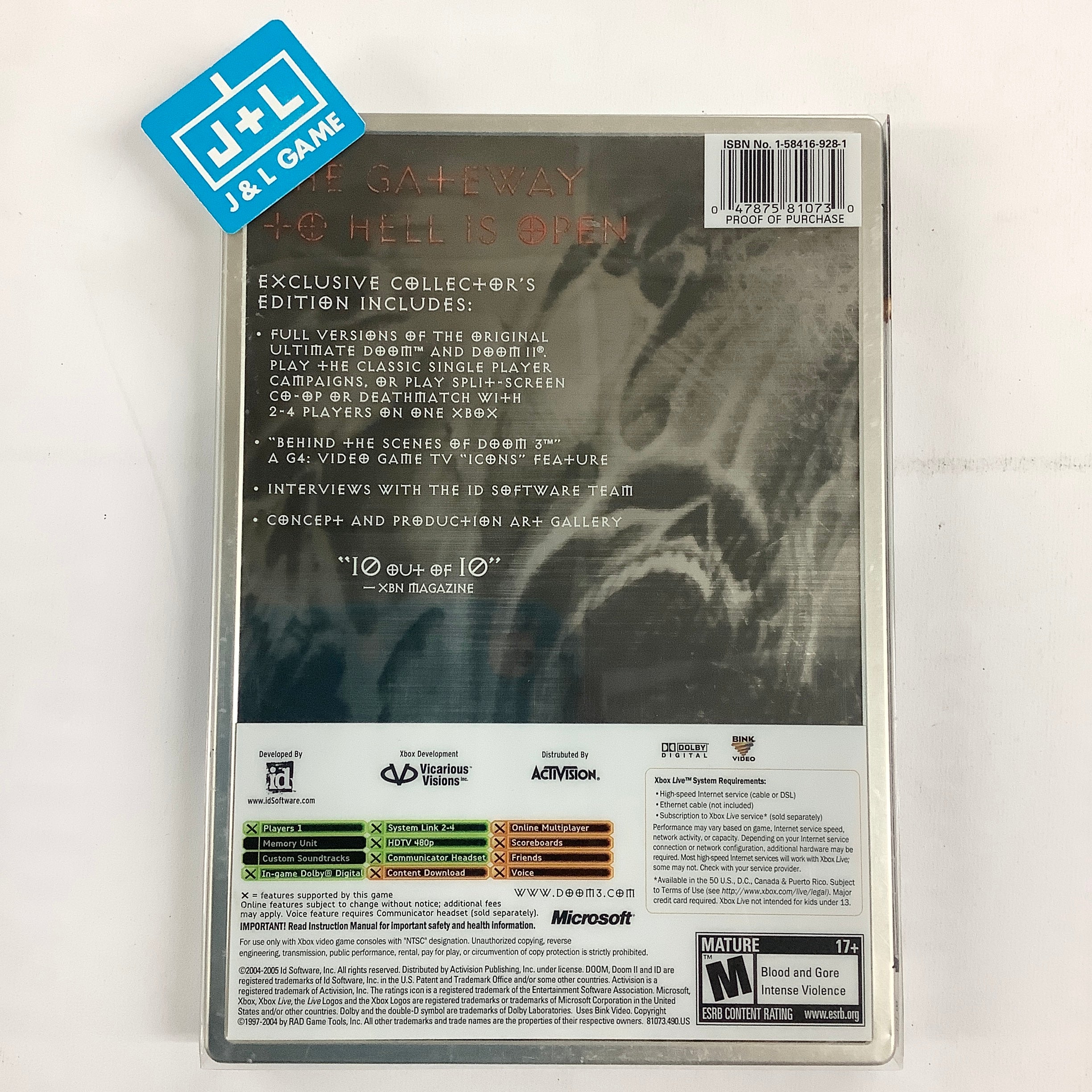 Doom 3 (Limited Collector's Edition) - (XB) Xbox [Pre-Owned] Video Games Activision   