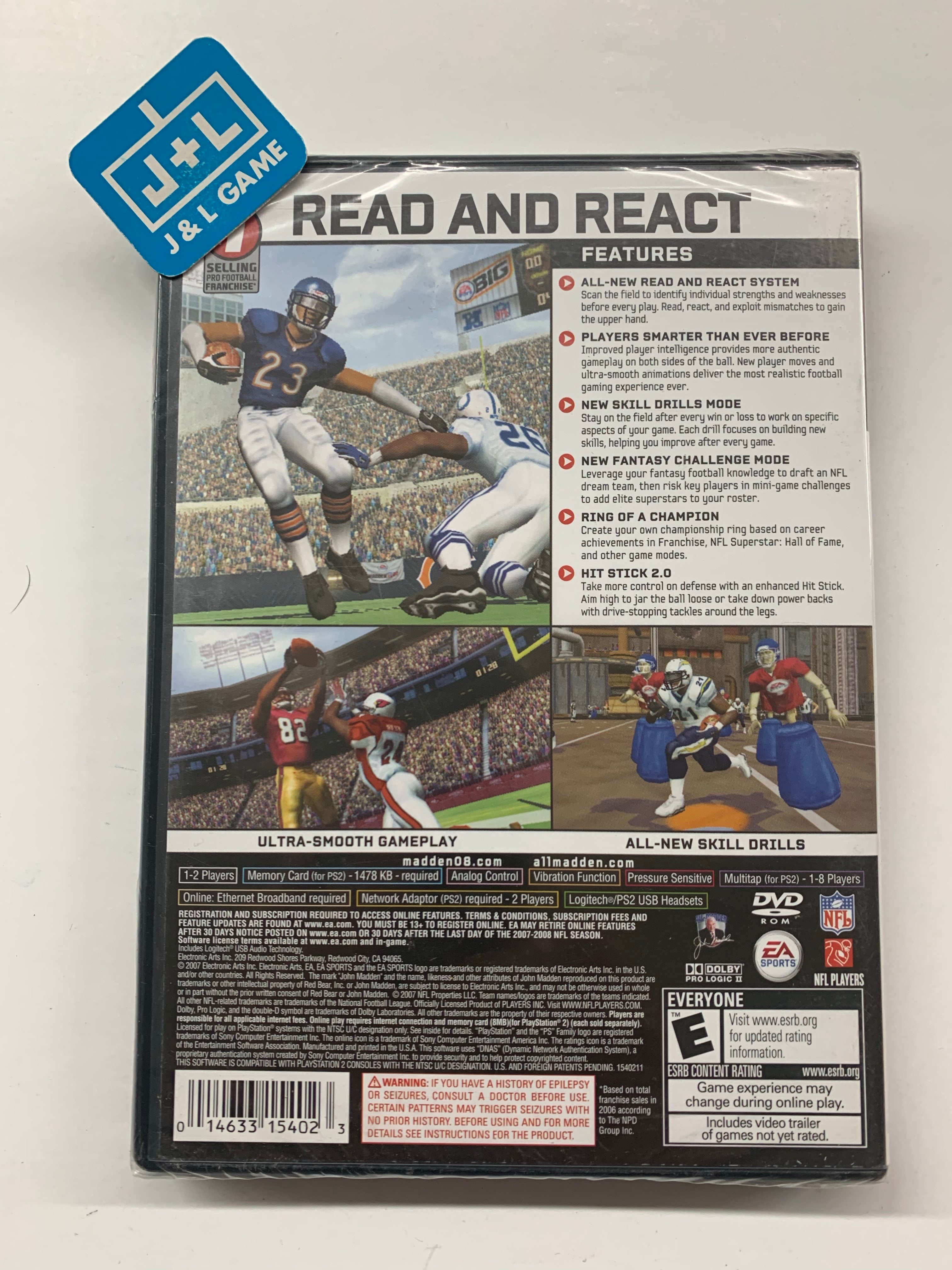 Madden NFL 08 - (PS2) PlayStation 2 Video Games EA Sports   