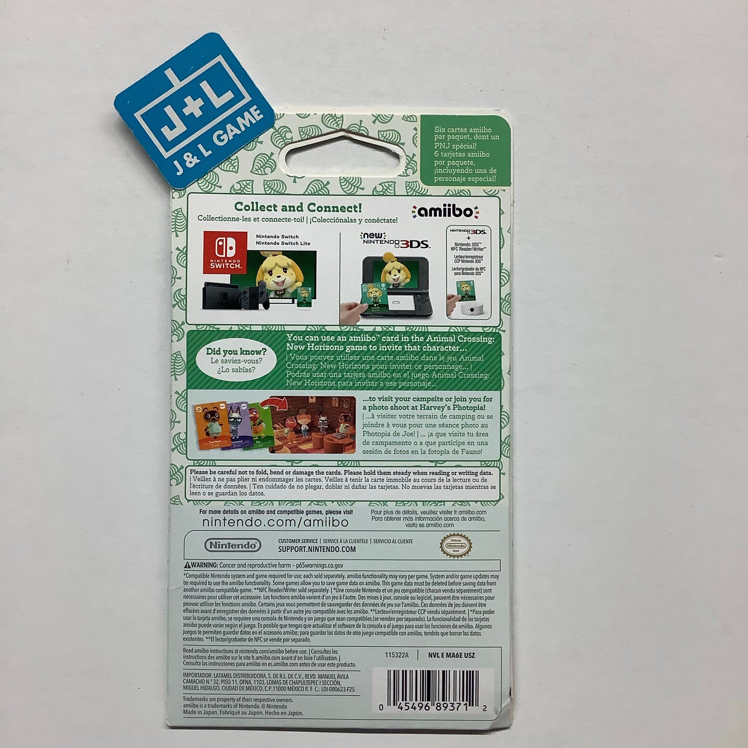 Animal Crossing Cards - Series 5 (Pack of 6 cards) - Nintendo Amiibo Amiibo Nintendo   