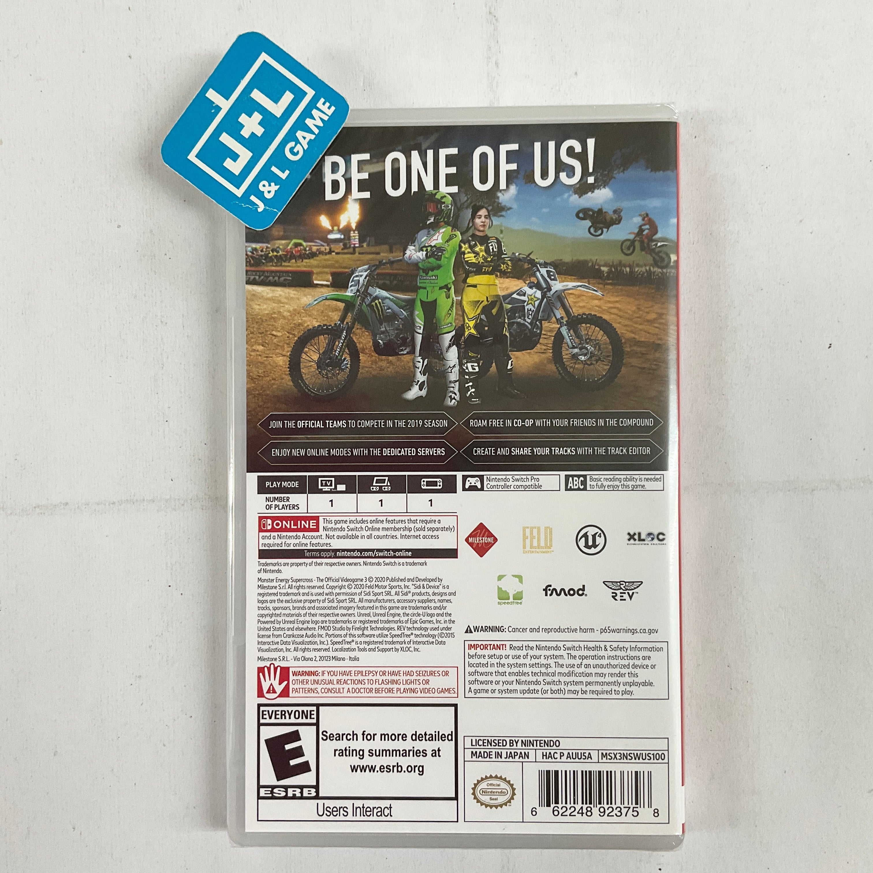 Monster Energy Supercross - The Official Videogame 3 - (NSW) Nintendo Switch Video Games Milestone S.r.l   