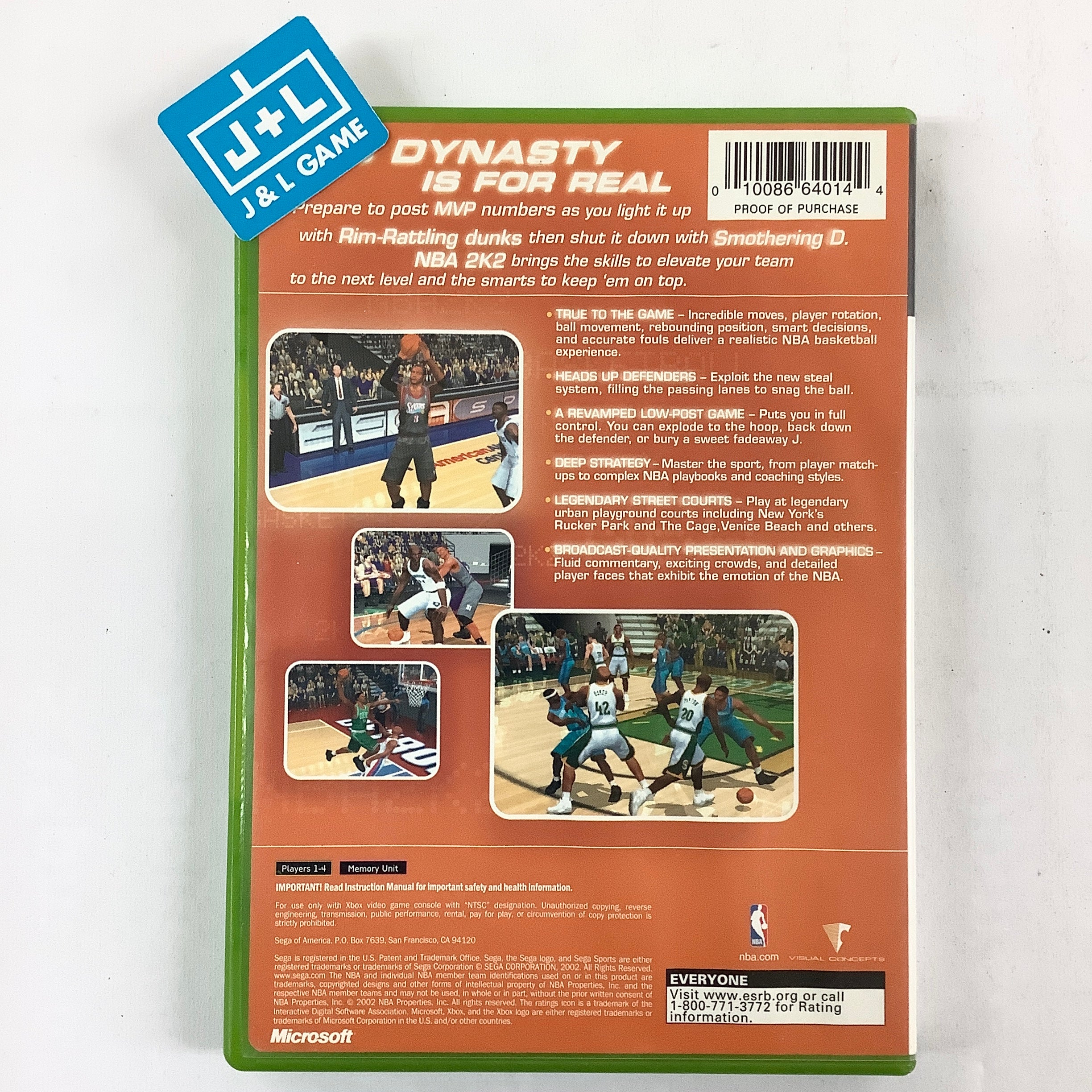 NBA 2K2 - (XB) Xbox [Pre-Owned] Video Games Sega   