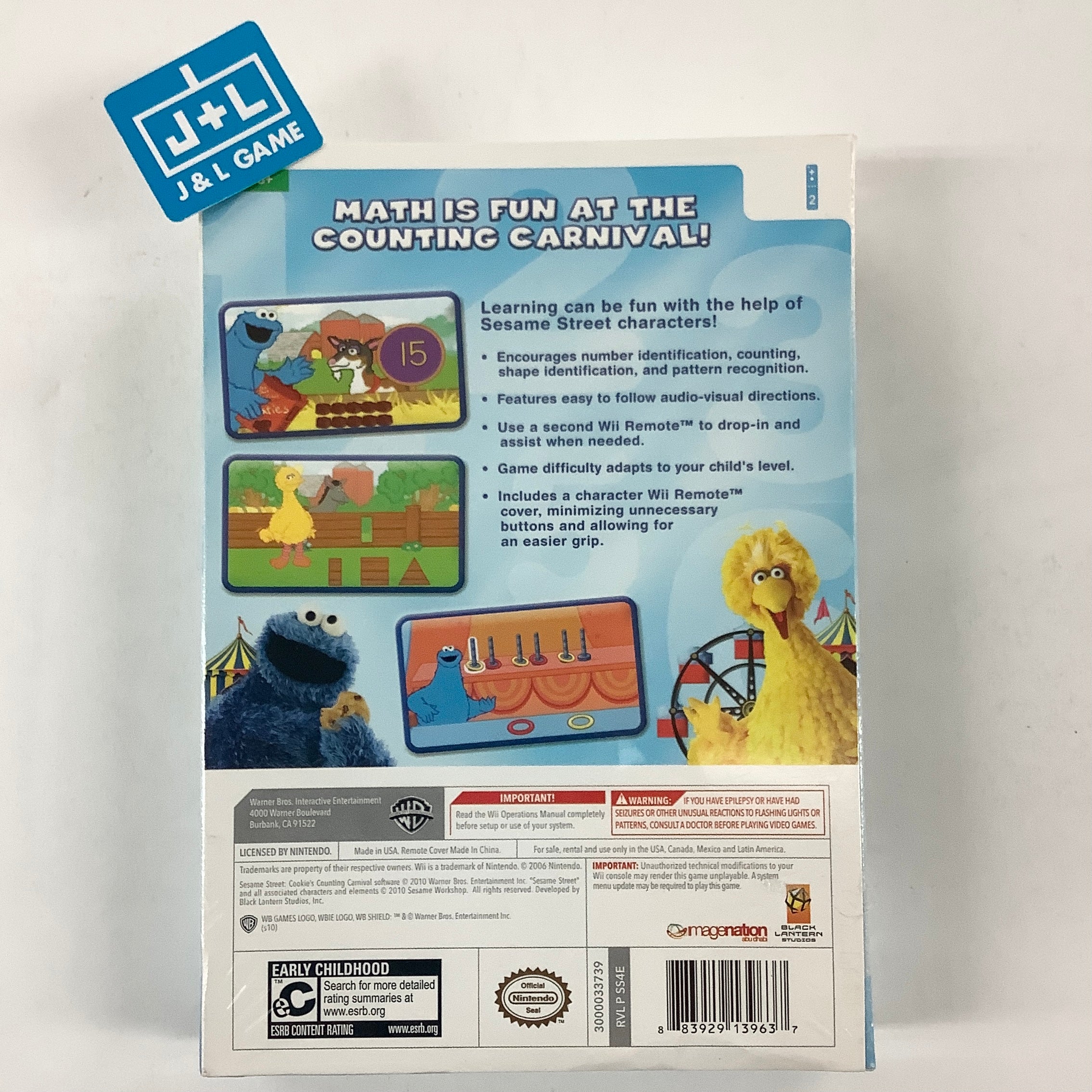 Sesame Street: Cookie's Counting Carnival - Nintendo Wii Video Games Warner Bros. Interactive Entertainment   