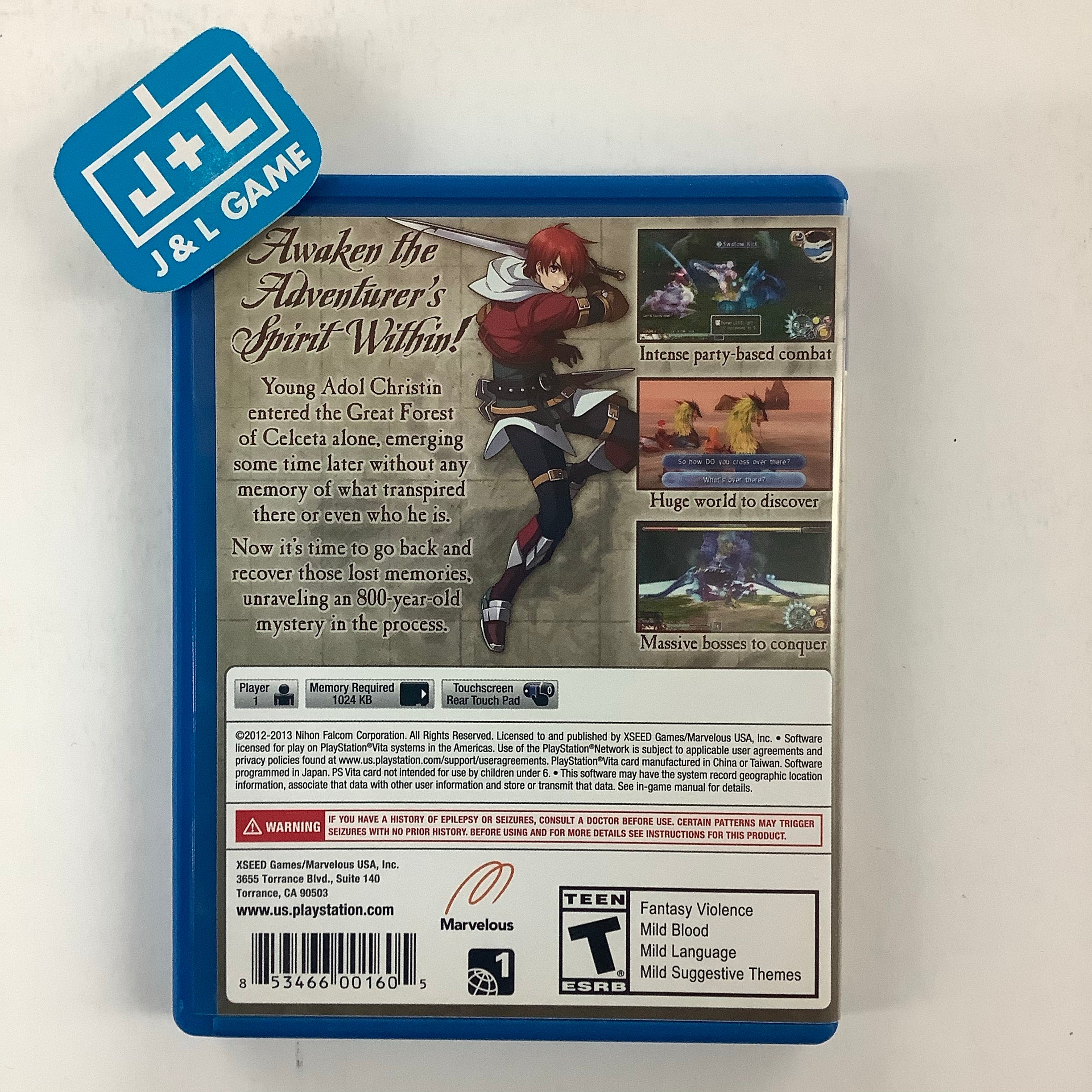 Ys: Memories of Celceta (Silver Anniversary Edition) - (PSV) PlayStation Vita [Pre-Owned] Video Games XSEED Games   