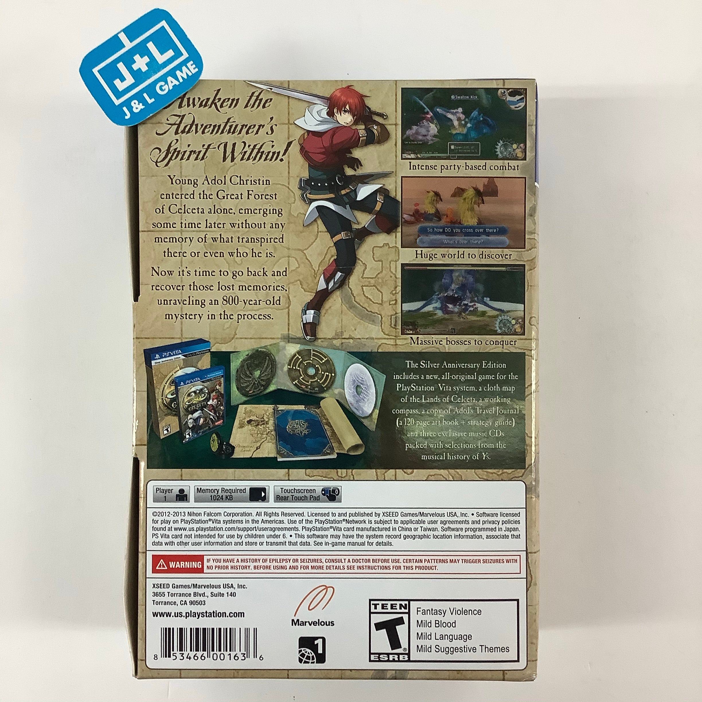 Ys: Memories of Celceta (Silver Anniversary Edition) - (PSV) PlayStation Vita [Pre-Owned] Video Games XSEED Games   
