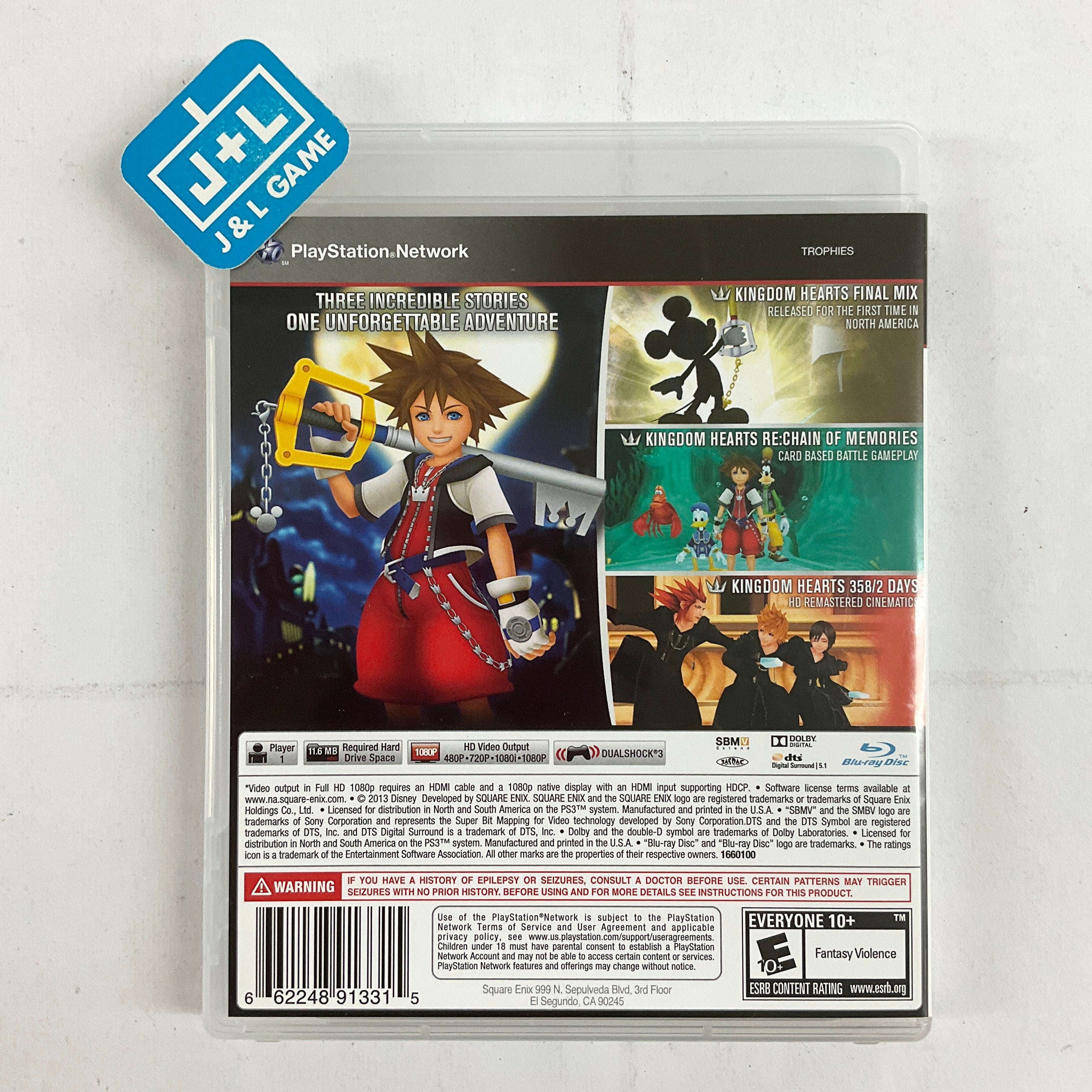 Kingdom Hearts HD 1.5 ReMIX - (PS3) PlayStation 3 [Pre-Owned] Video Games Square Enix   