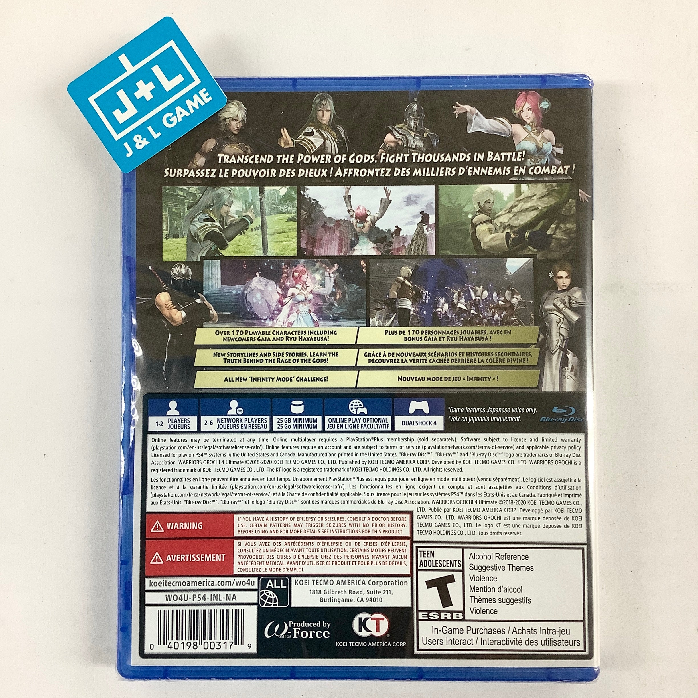 Warriors Orochi 4 Ultimate - (PS4) PlayStation 4 Video Games KT   